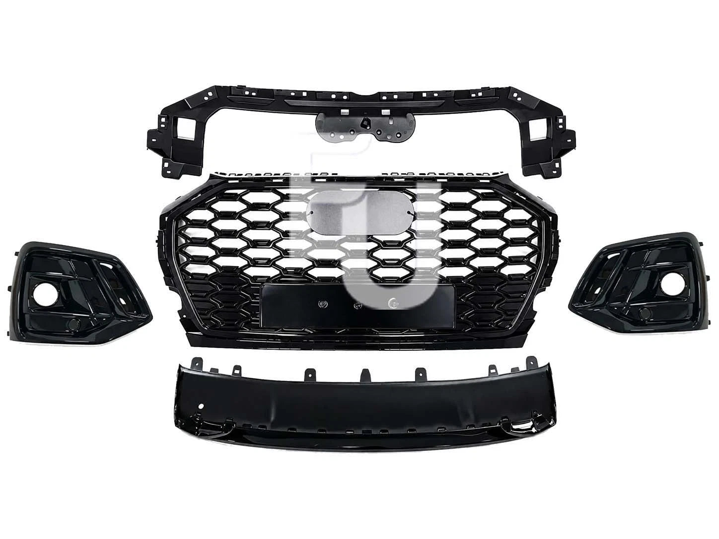 FOR AUDI Q5 SQ5 FY 21-24 RSQ5 STYLE FRONT HONEYCOMB GRILLE FOG COVERS TRIM BLACK