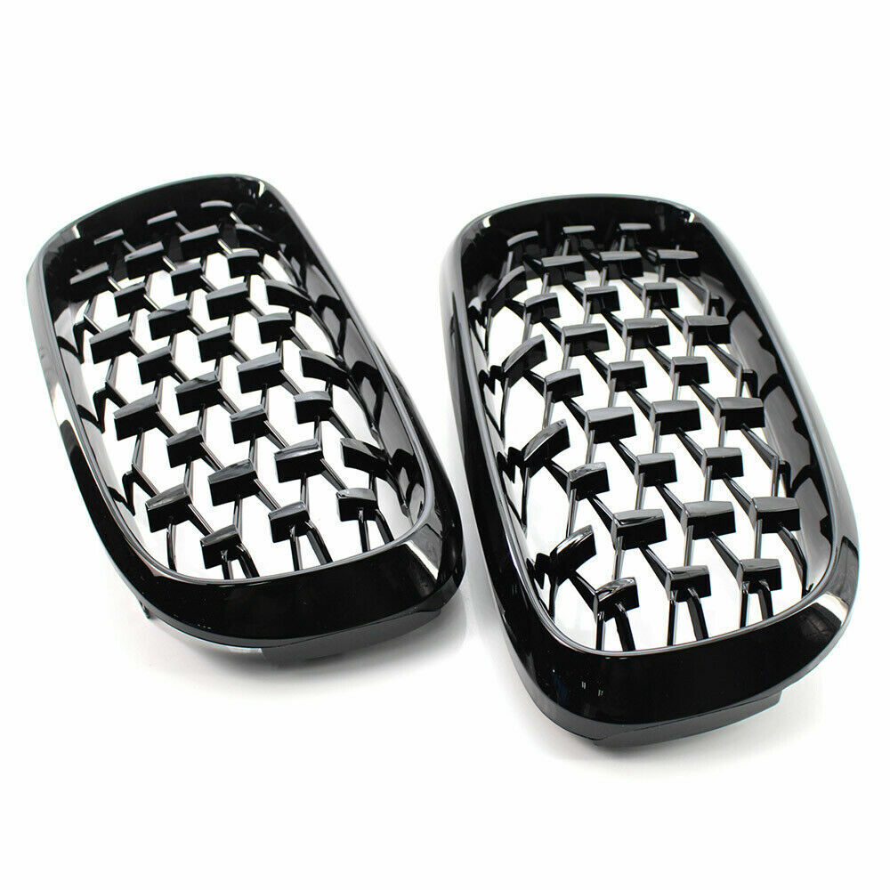 FOR BMW F15 F85 X5 F16 F86 X6 KIDNEY GRILL GRILLE GRILLS DIAMOND GLOSS BLACK 14+