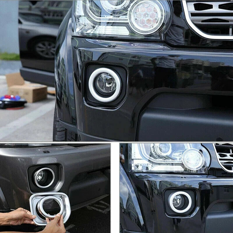 CHROME FRONT FOG LIGHT LAMP BEZEL COVER FOR LAND ROVER DISCOVERY 4 L319 2015-18