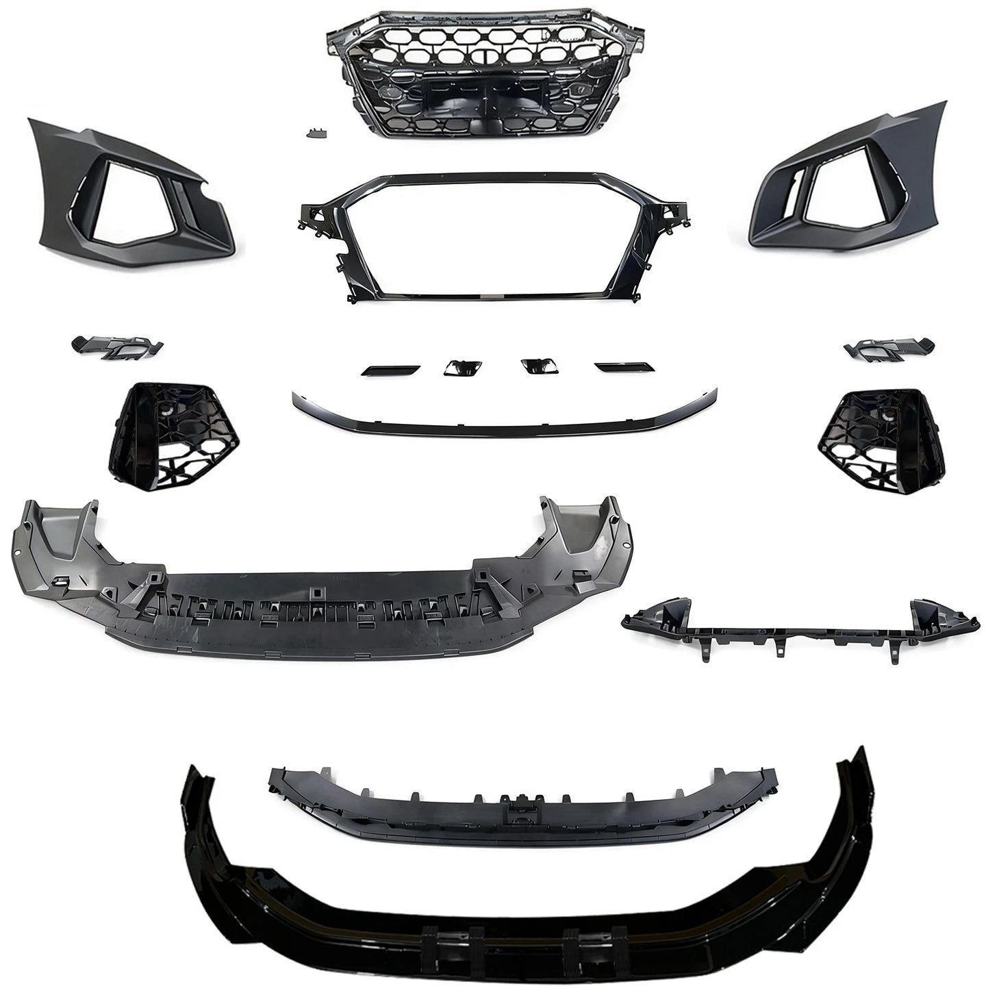 PRIMED RS3 LOOK FRONT BUMPER BODYKIT WITH SPLITTER & GRILLE FOR AUDI A3 8Y 20-24
