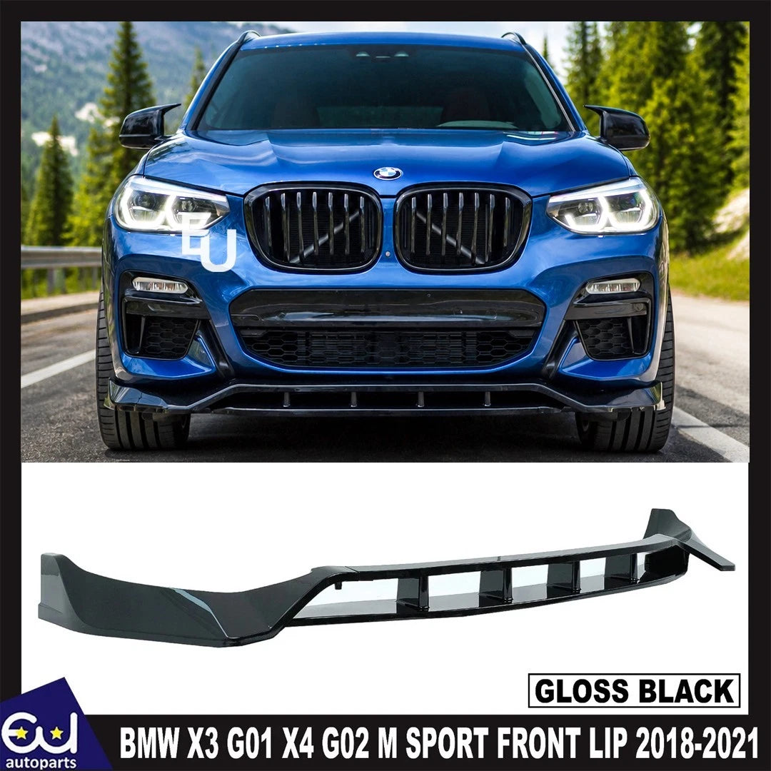 FOR BMW X3 G01 X4 G02 M SPORT FRONT BUMPER SPLITTER LIP GLOSS BLACK 2018-2021