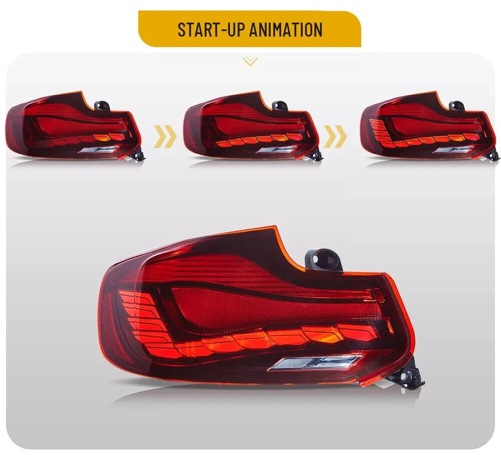 PAIR RED OLED TAIL LIGHTS LAMP FOR BMW 2 SERIES F22 F23 M2 W/ANIMATION 2014-2020
