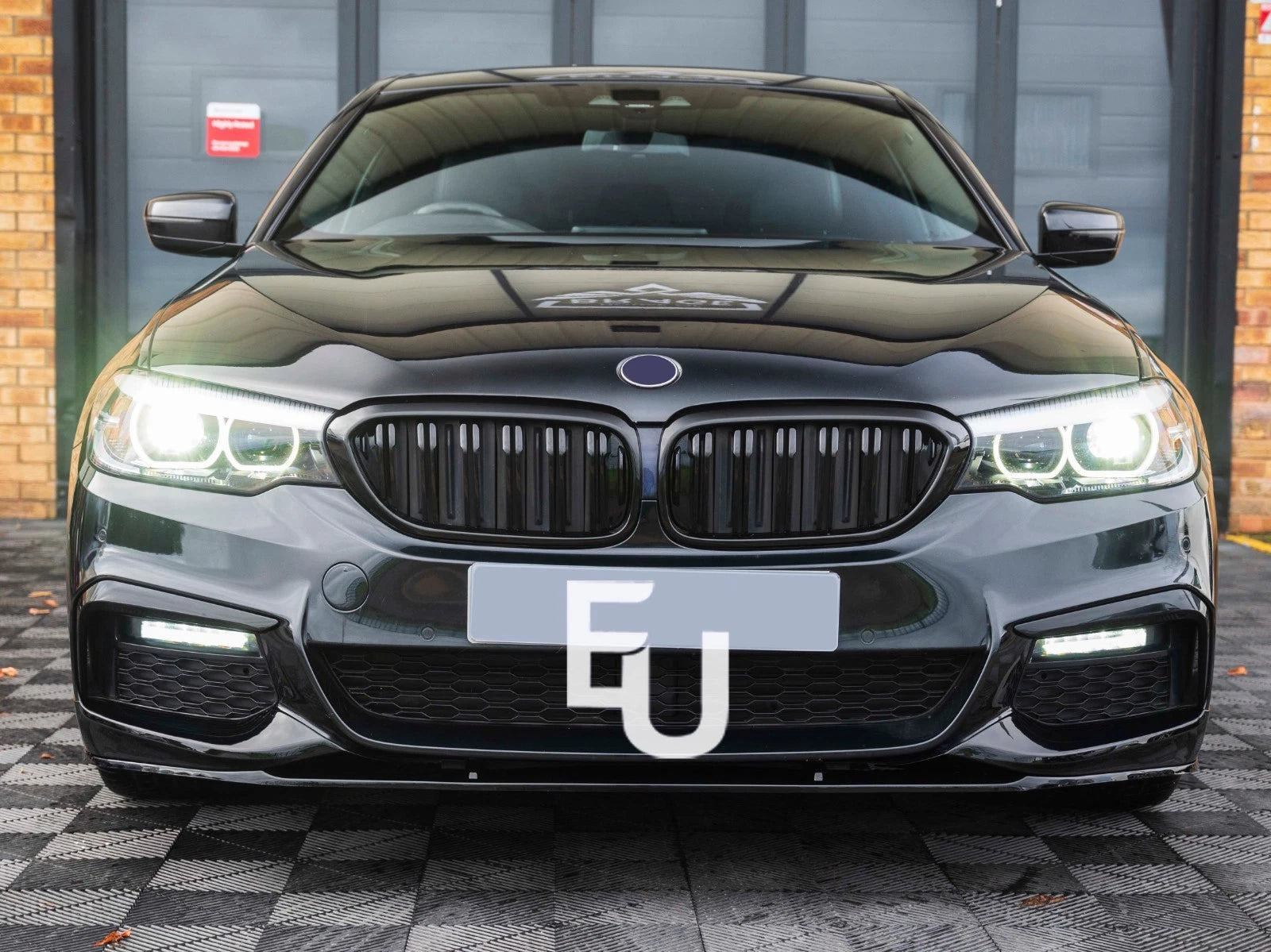 GRILLE FOR BMW 5 SERIES G30 G31 KIDNEY DOUBLE SLAT M5 GRILL GLOSS BLACK 2017-20