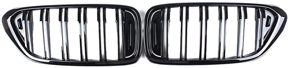FOR BMW 6 SERIES GT G32 DOUBLE SLAT FRONT KIDNEY GRILLE GLOSS BLACK 2017-2020