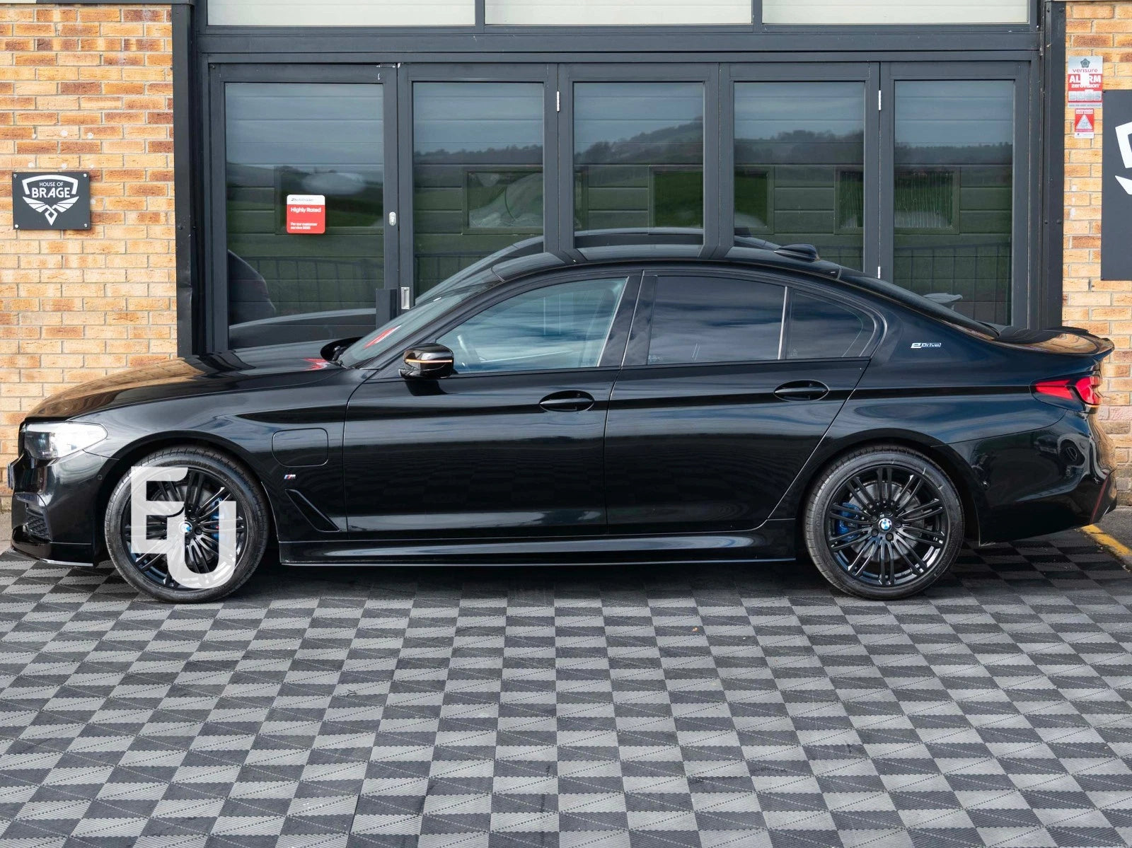 FOR BMW 5 SERIES G30 G31 F90 M5 M SPORT SIDE SKIRT EXTENSION BLADES GLOSS BLACK