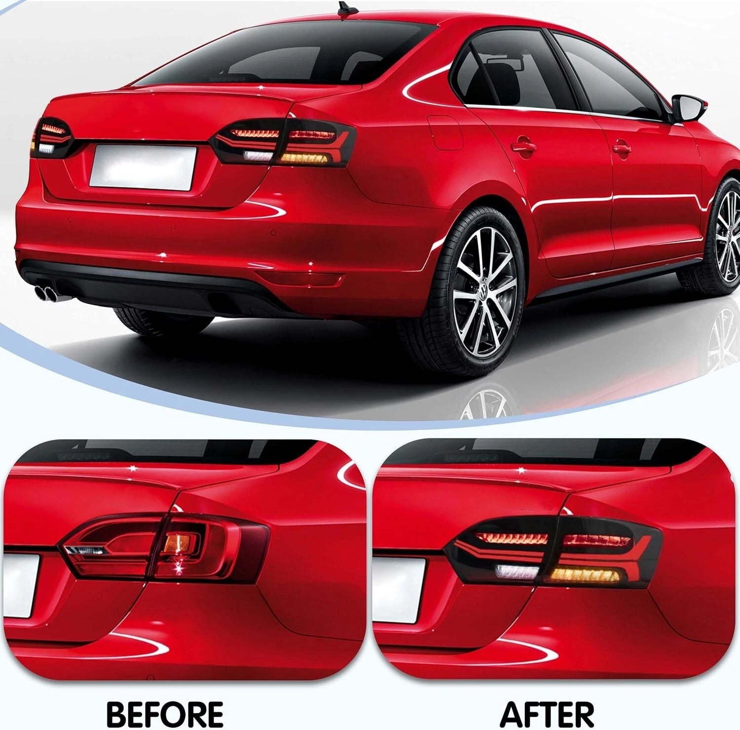 VLAND SMOKED SEQUNTIAL LED REAR TAIL LAMP LAMPS LIGHTS FOR VW JETTA MK6 2011+