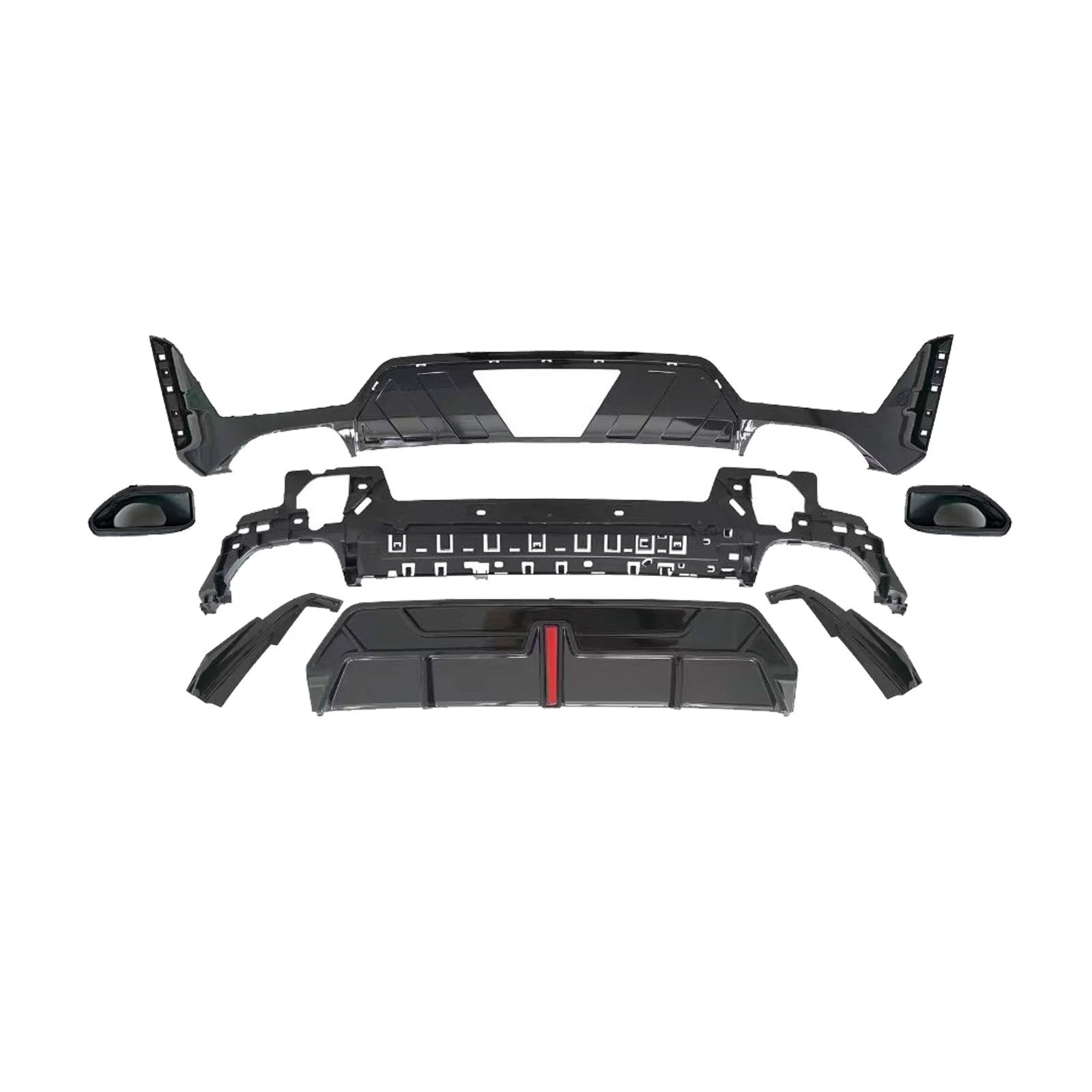 FOR BMW 3 SERIES G20 G21 LCI M SPORT GLOSS REAR DIFFUSER WITH LED TAILPIPE 2022+