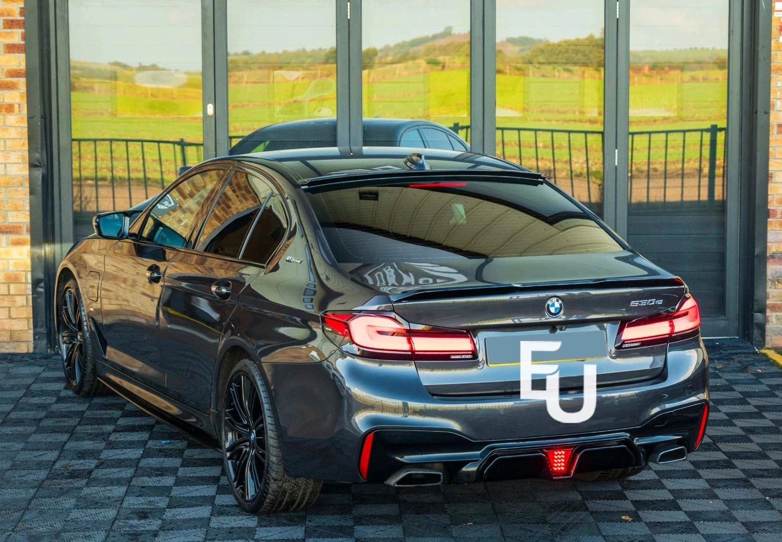 FOR BMW 5 SERIES G30 AC STYLE REAR ROOF SPOILER WINDOW LIP GLOSS BLACK  OEM FIT