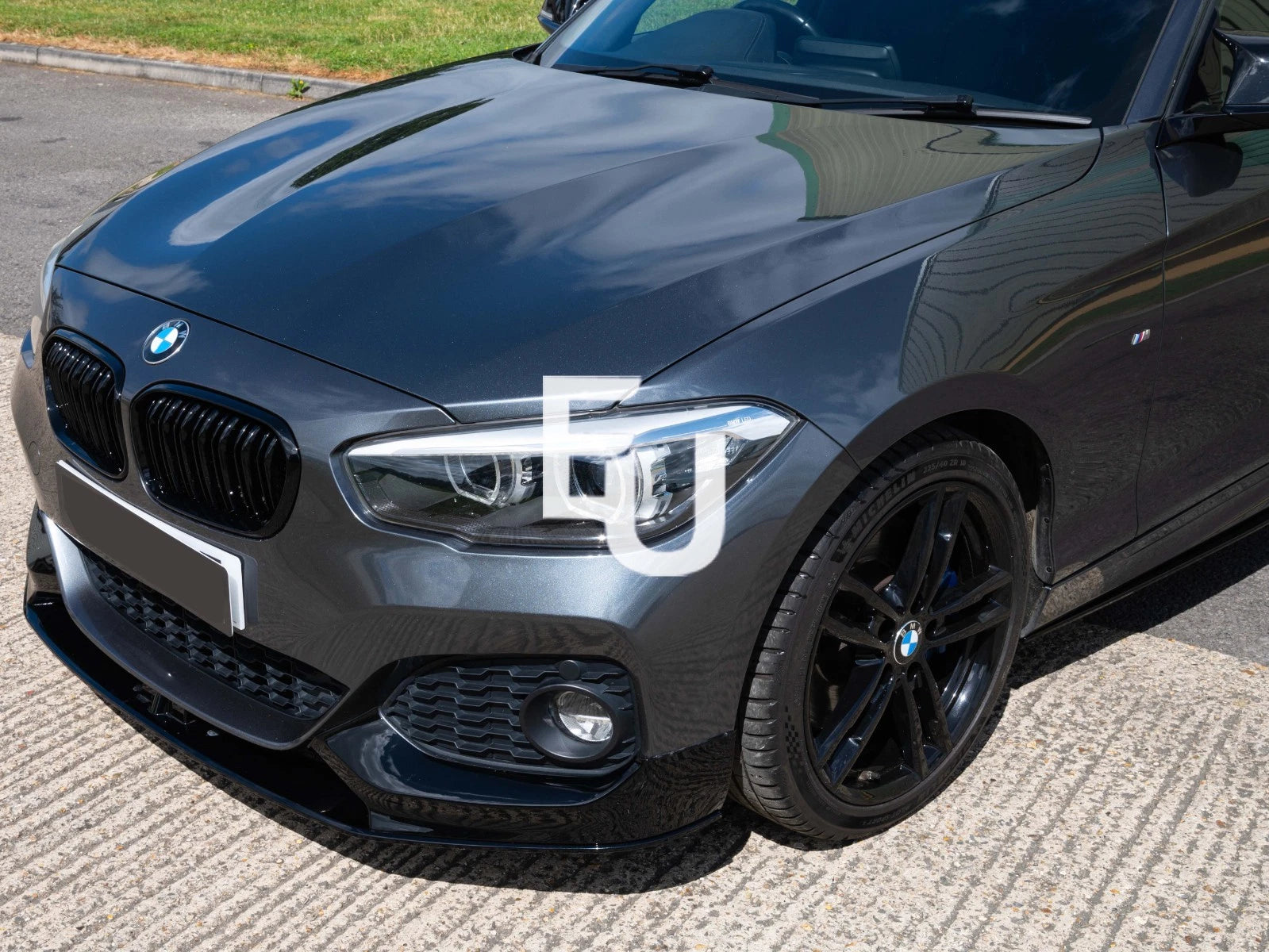 FOR BMW 1 SERIES F20 F21 M SPORT LCI 2 PC FRONT SPLITTER LIP GLOSS BLACK 2015+