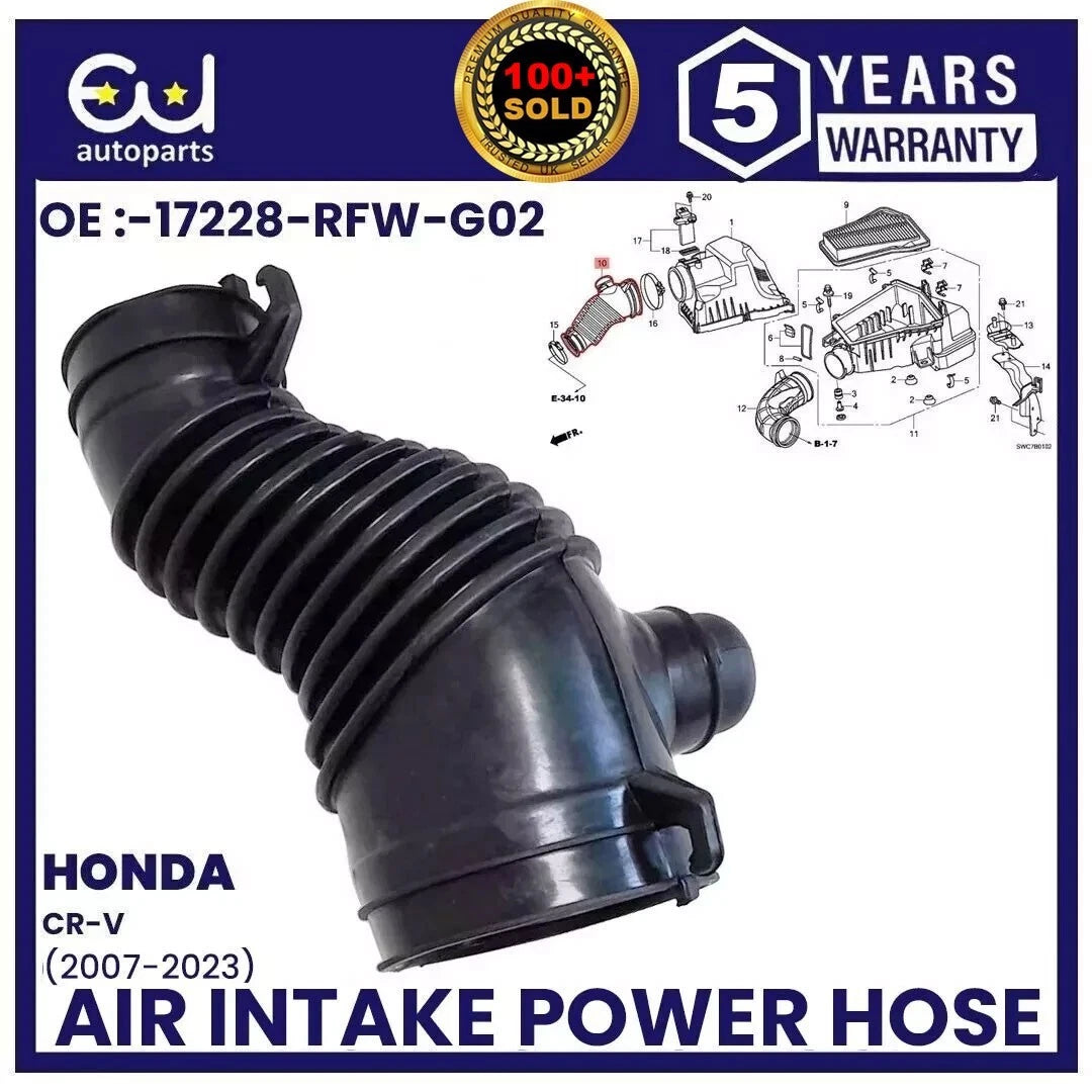 FOR HONDA CR-V 2.2 DIESEL 2007-2023 AIR BOX TO TURBO PIPE 17228-RFW-G02 NEW