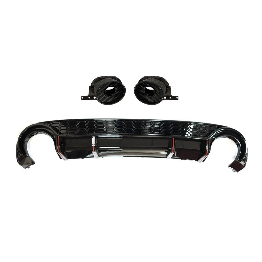 FOR AUDI A3 S3 8Y S-LINE SEDAN SALOON RS3 LOOK REAR BUMPER DIFFUSER PIPES 2020+