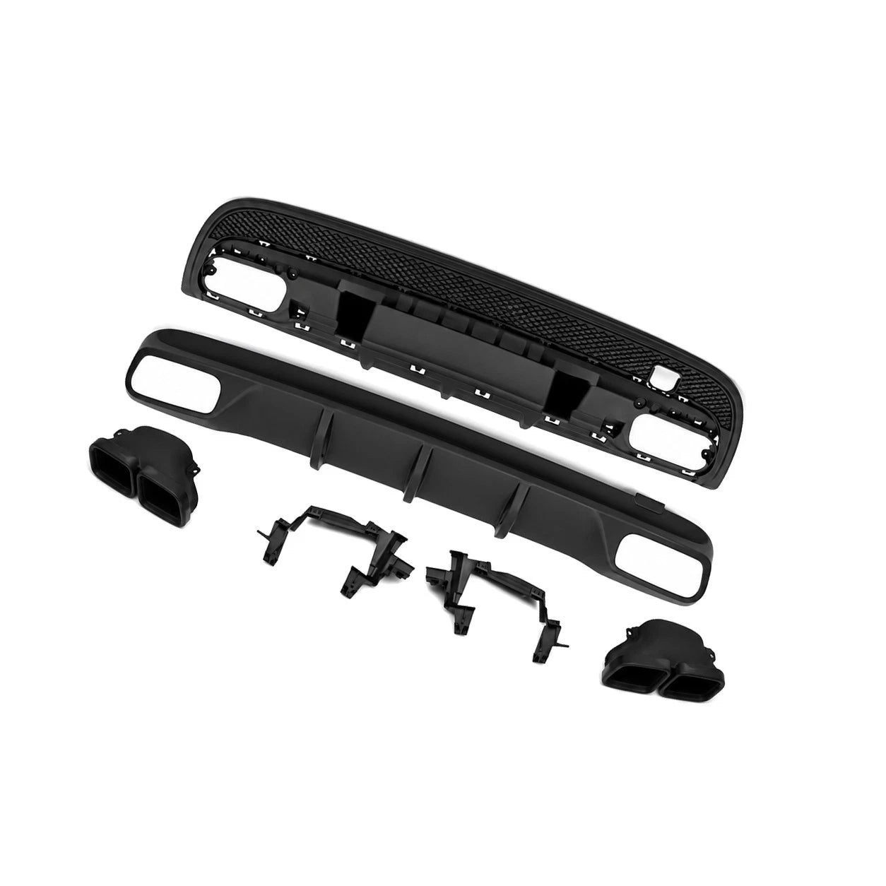 FOR MERCEDES GLA CLASS X156 AMG GLA45 ED1 LOOK REAR DIFFUSER TAILPIPES 2013-2018