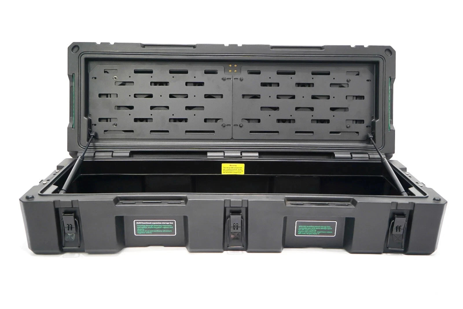 90L UNIVERSAL CARGO TOOL STORAGE BOX WITH BRAKETS STEEL PLATE ROOF RACK 127 CM