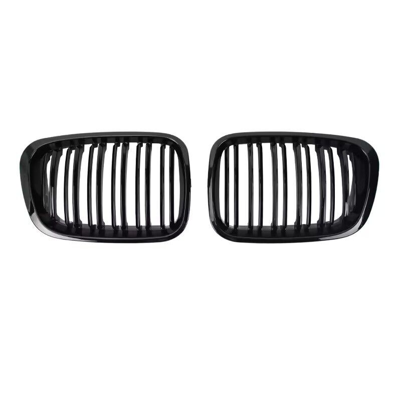 FOR BMW 3 SERIES E46 4 DOOR SALOON DUAL SLAT KIDNEY GRILLE GRILL GLOSS 1999-2001
