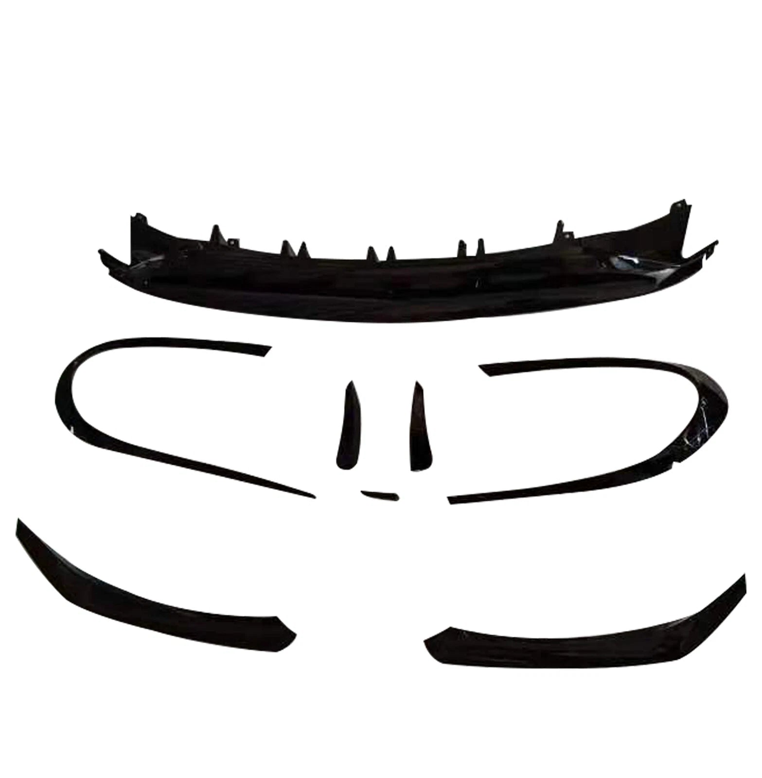 AERO KIT FOR MERCEDES A CLASS W176 AMG FRONT SPLITTER LIP FINS GLOSS BLACK 16-18