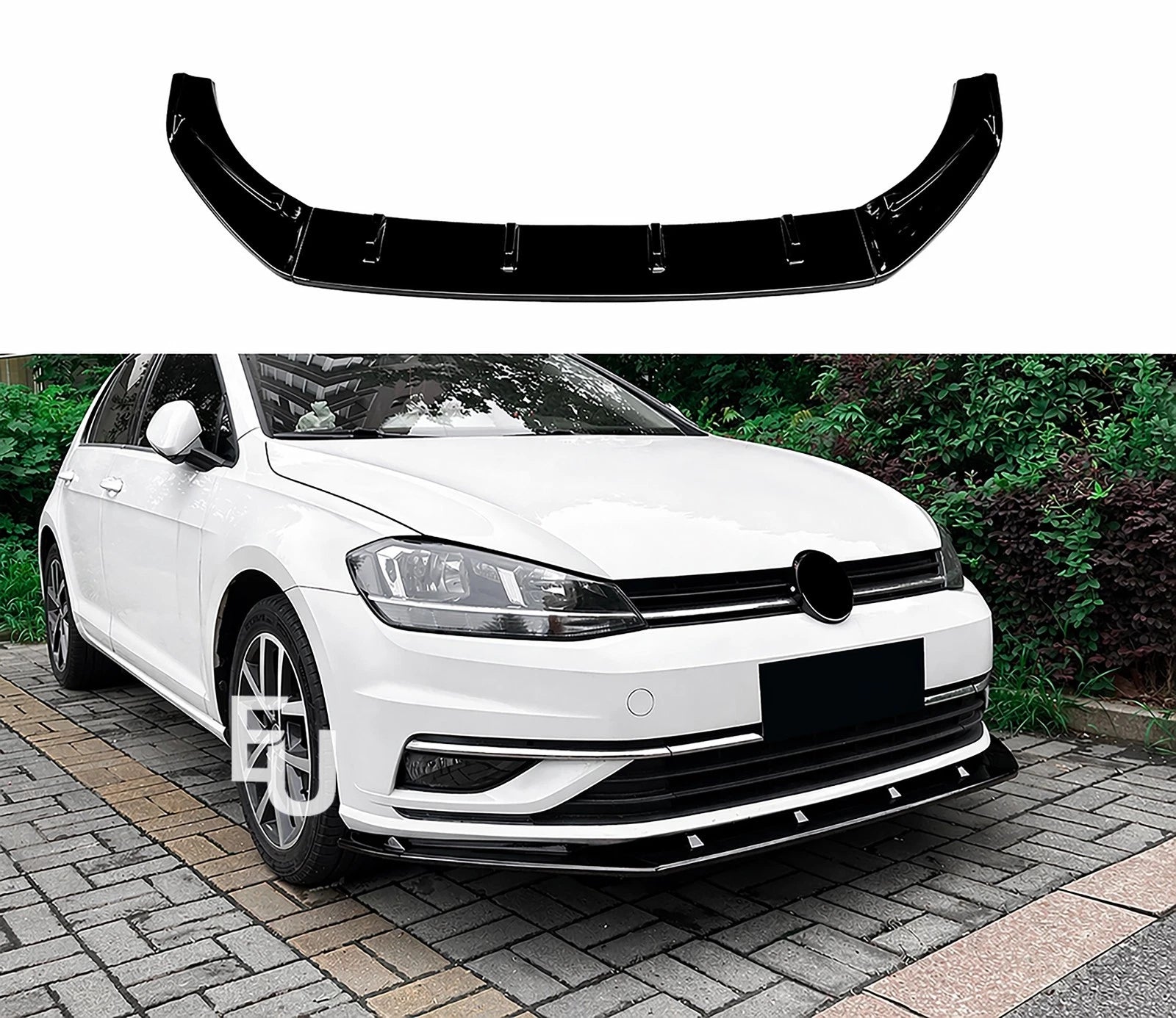 FOR VW GOLF MK7.5 SE STANDARD TDI TSI GLOSS BLACK FRONT SPLITTER LIP 2017-2020