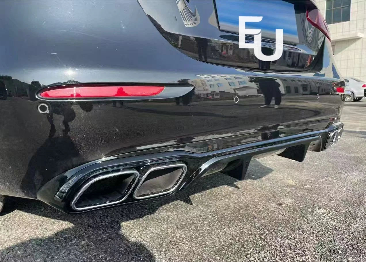 FOR MERCEDES E CLASS W213 REAR BUMPER DIFFUSER NORMAL SEDAN E63 LOOK TAILPIPES