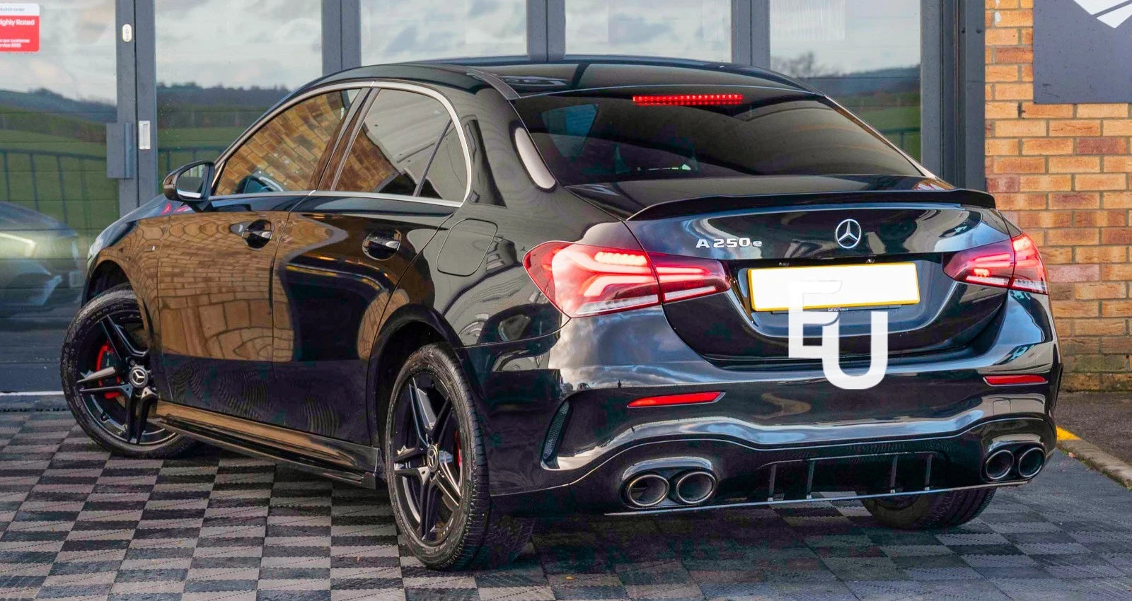 FOR MERCEDES BENZ A CLASS V177 SALOON A35 GLOSS BLACK REAR BOOT SPOILER LIP