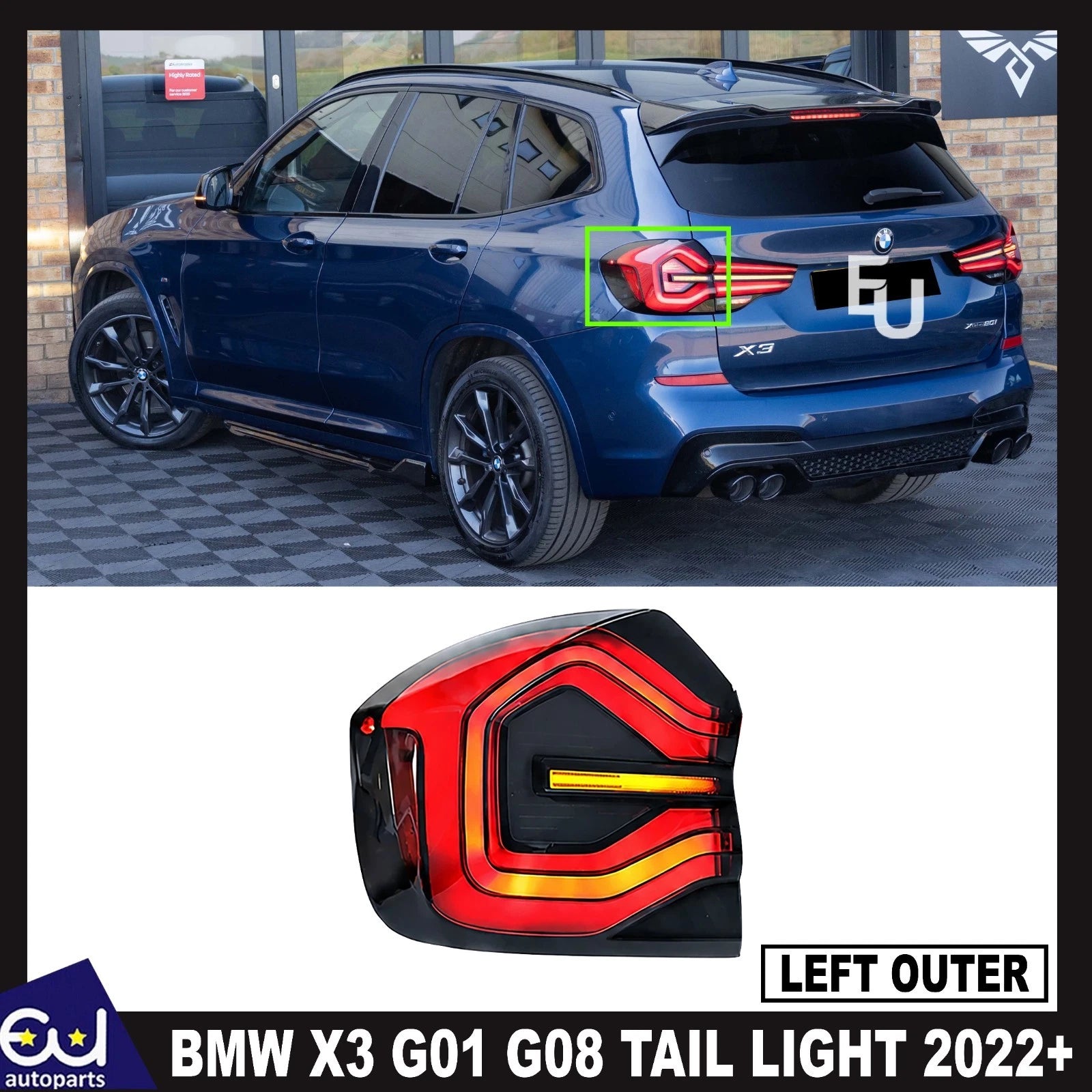 LEFT REPLACEMENT OUTER TAIL REAR LIGHT LAMP FOR BMW X3 G01 G08 2022-ONWORDS