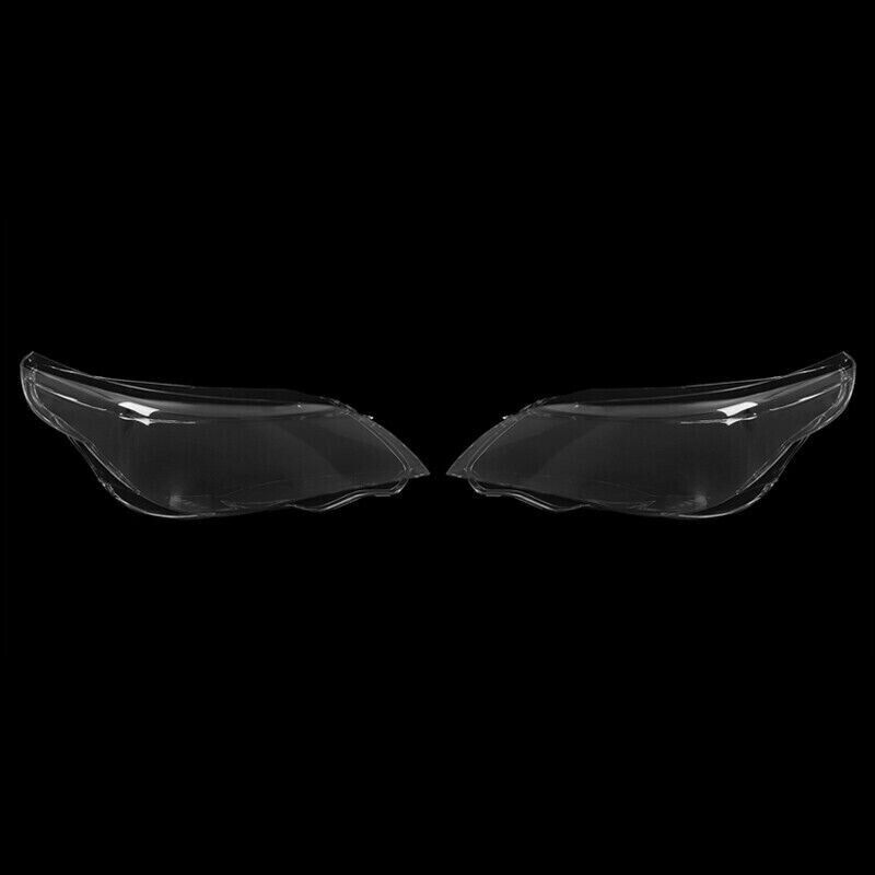 PAIR LEFT & RIGHT HEADLIGHT LENS COVER HEADLAMP SHELL FOR BMW 5 SERIES E60 E61
