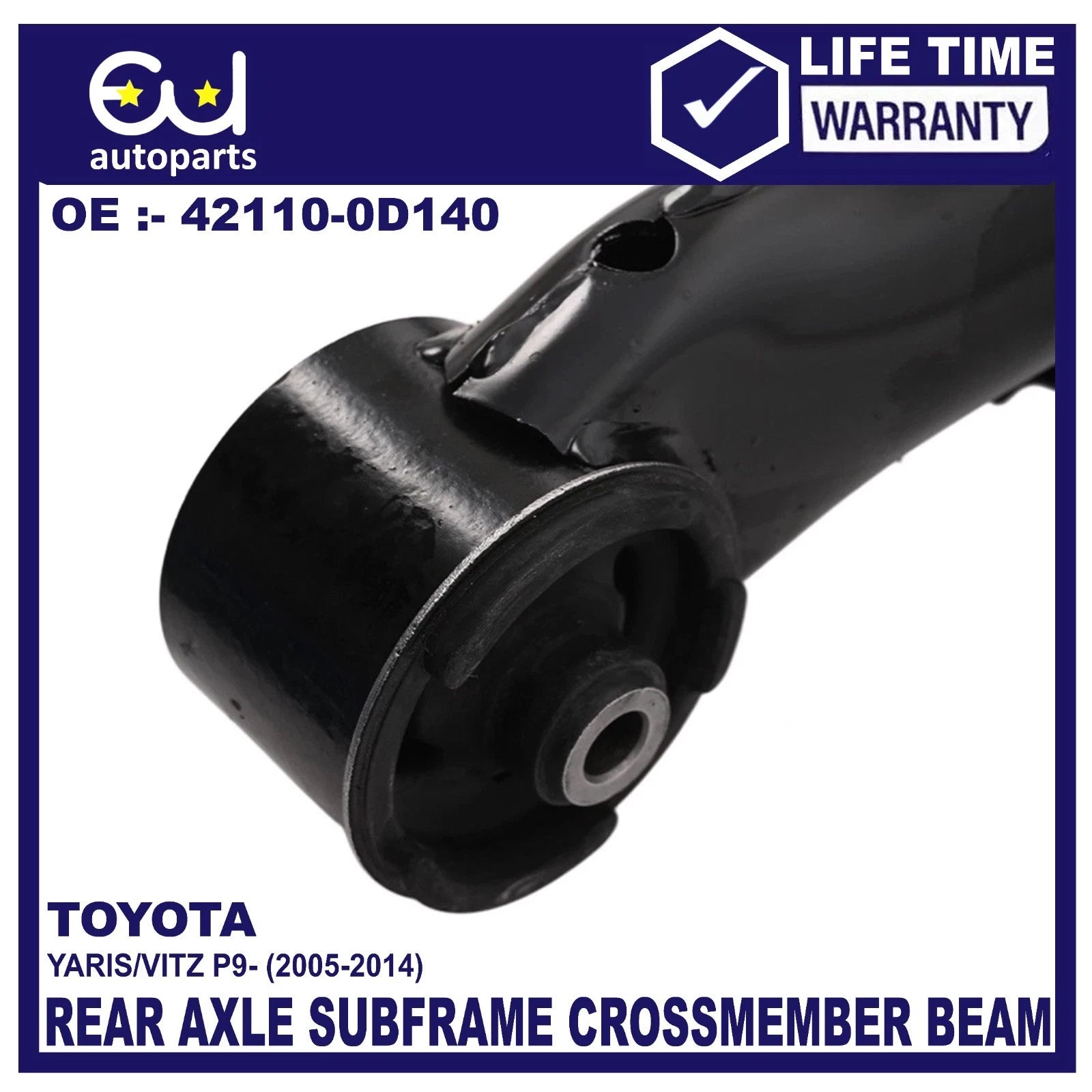 REAR AXLE SUBFRAME CROSSMEMBER BEAM FOR TOYOTA YARIS MK2 P9 05-14 (DRUM BRAKE )