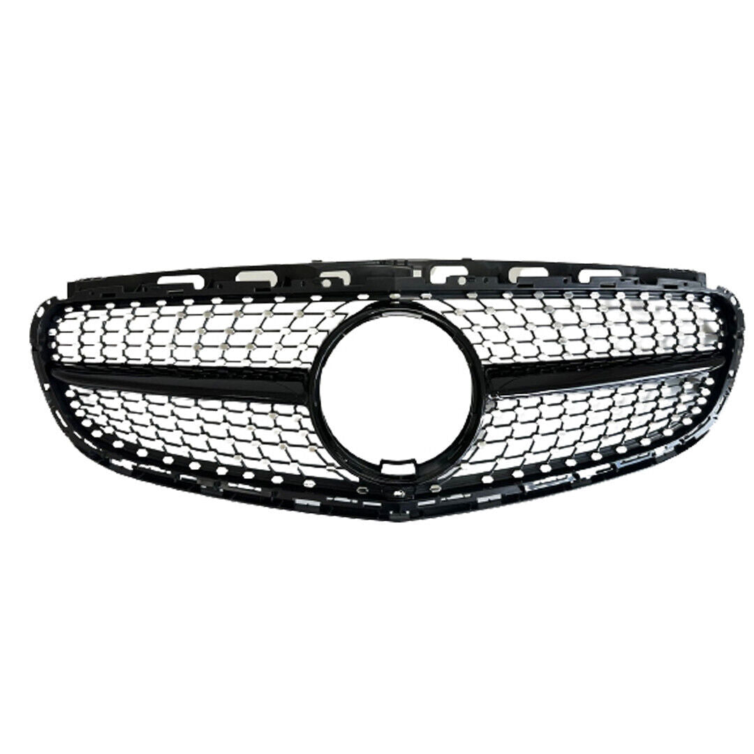 FOR MERCEDES E CLASS W212 S212 GLOSS BLACK DIAMOND GRILL GRILLE 2013-2016 AMG