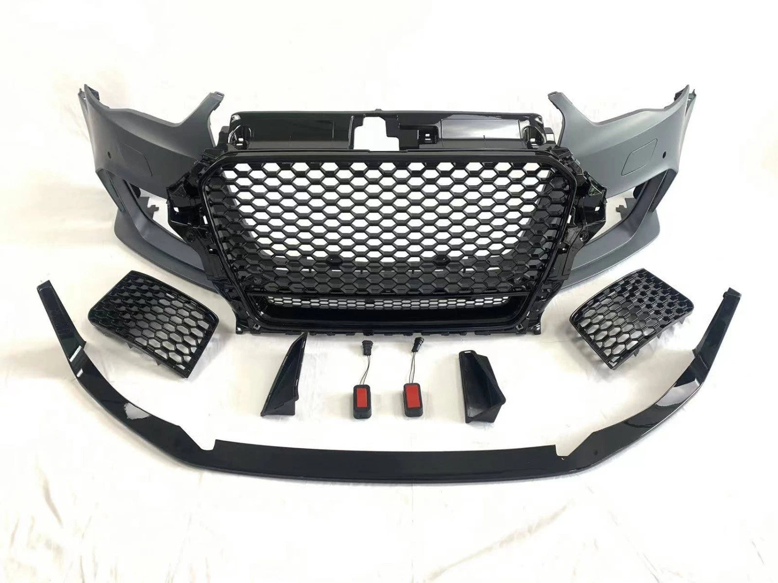 RS3 LOOK FRONT BUMPER BODYKIT FRONT SPLITTER FOR AUDI A3 S3 8V 2012-2016 HATCH
