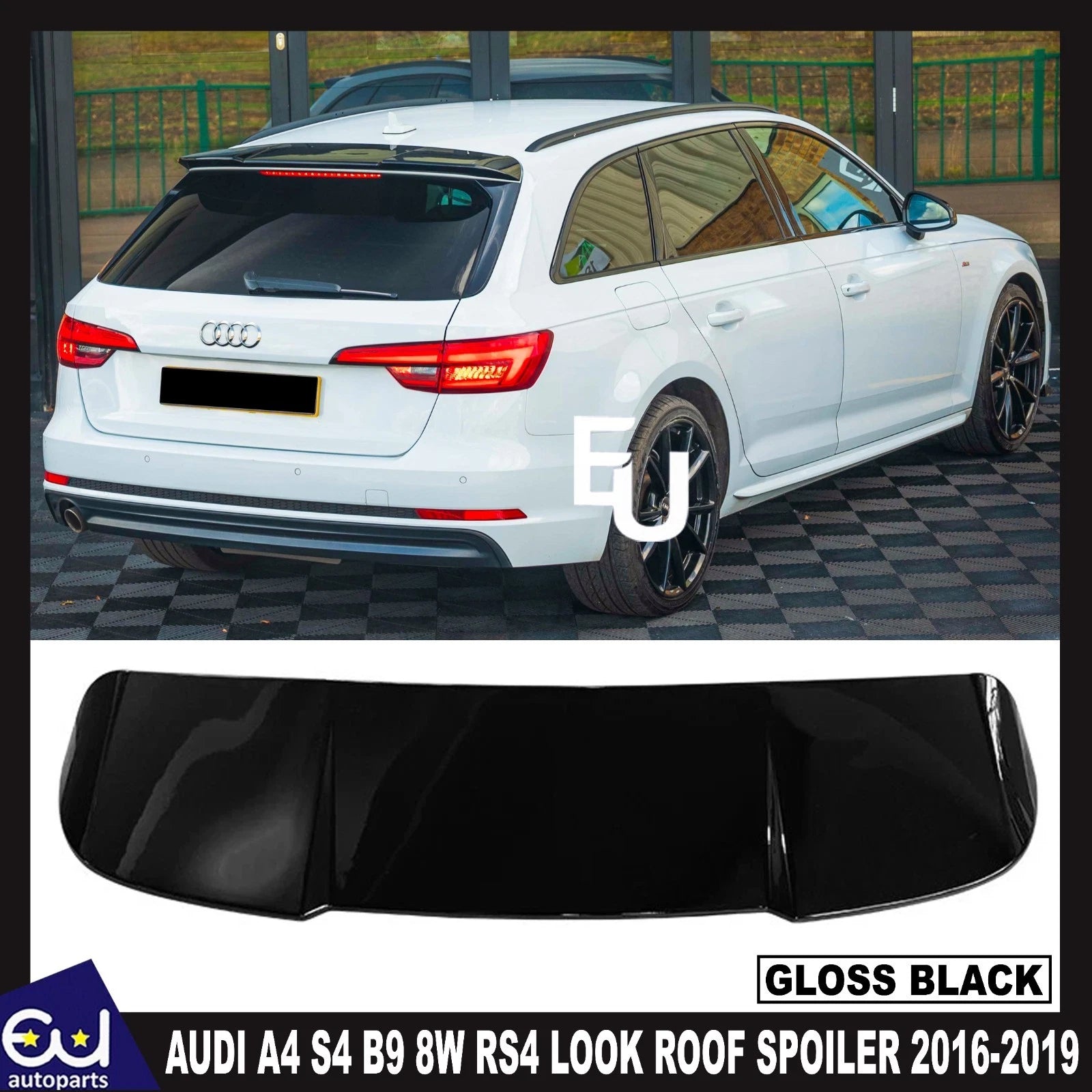 FOR AUDI A4 S4 B9 8W AVANT ALLROAD RS4 LOOK REAR ROOF BOOT SPOILER GLOSS 2016-19