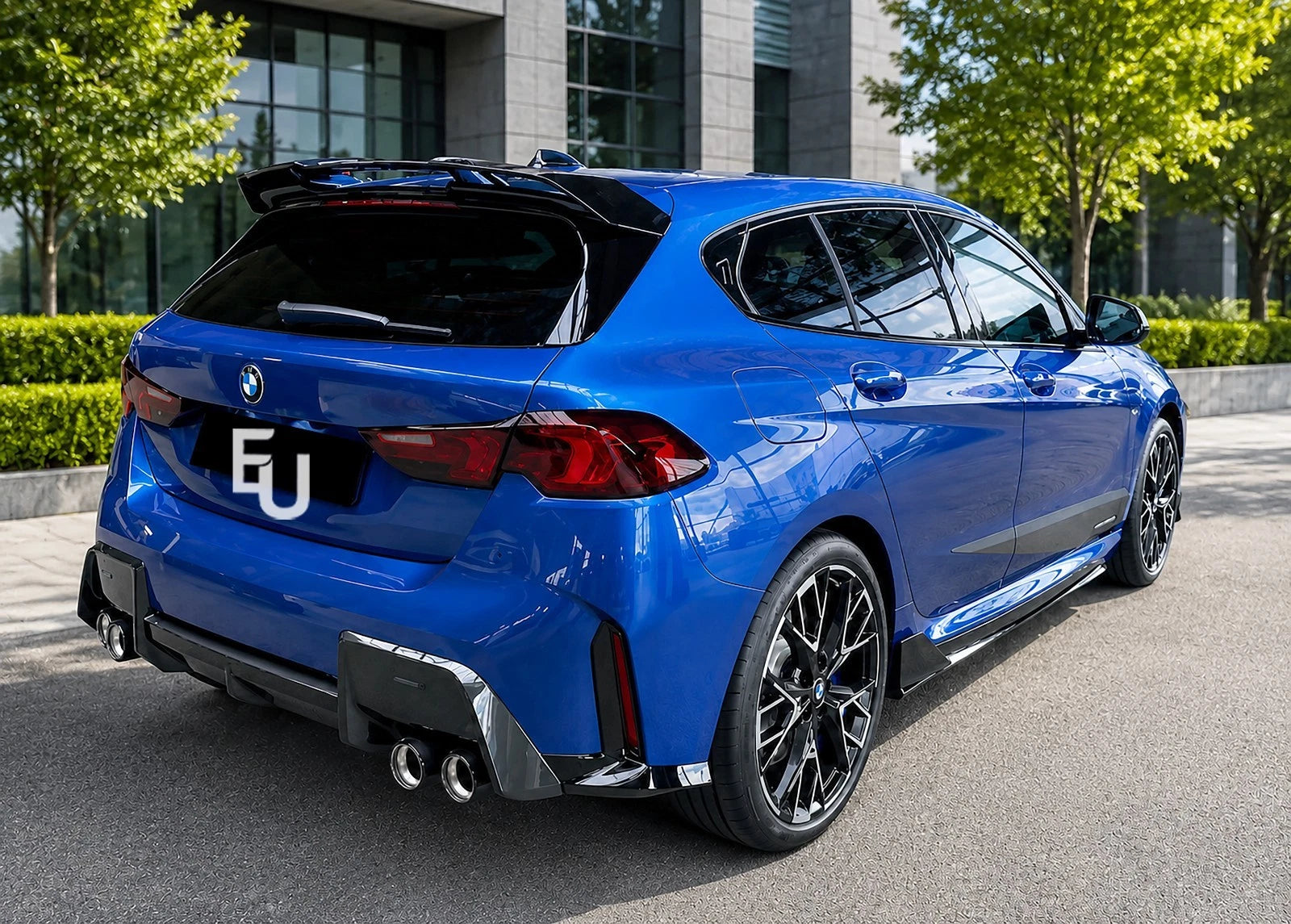 FOR BMW 1 SERIES F70 M SPORT GLOSS BLACK REAR BUMPER DIFFUSER W/TAILPIPES 2024+