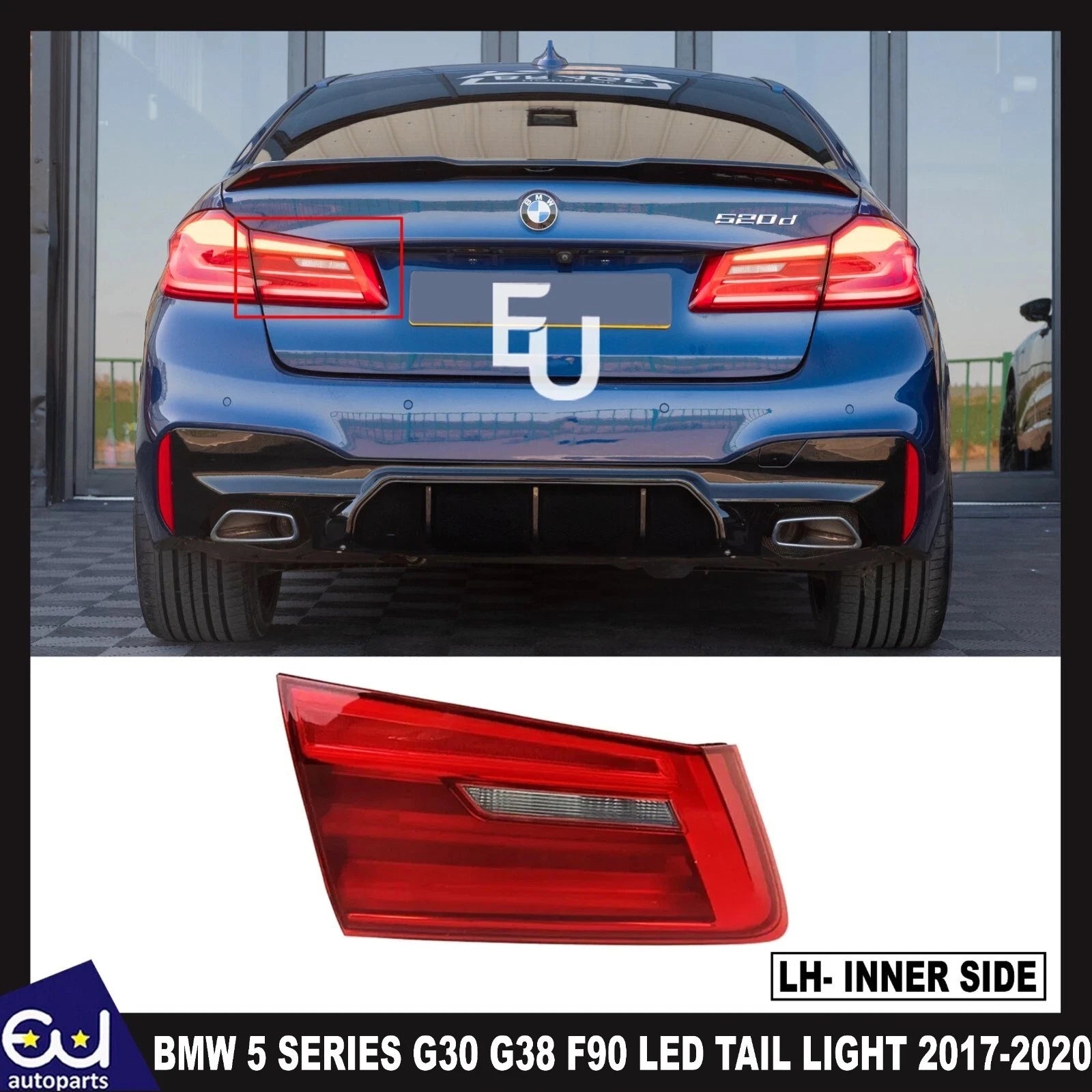 FOR BMW 5 SERIES G30 F90 LED INNER REAR TAIL LIGHT LAMP PASSENGER LEFT PRE LCI