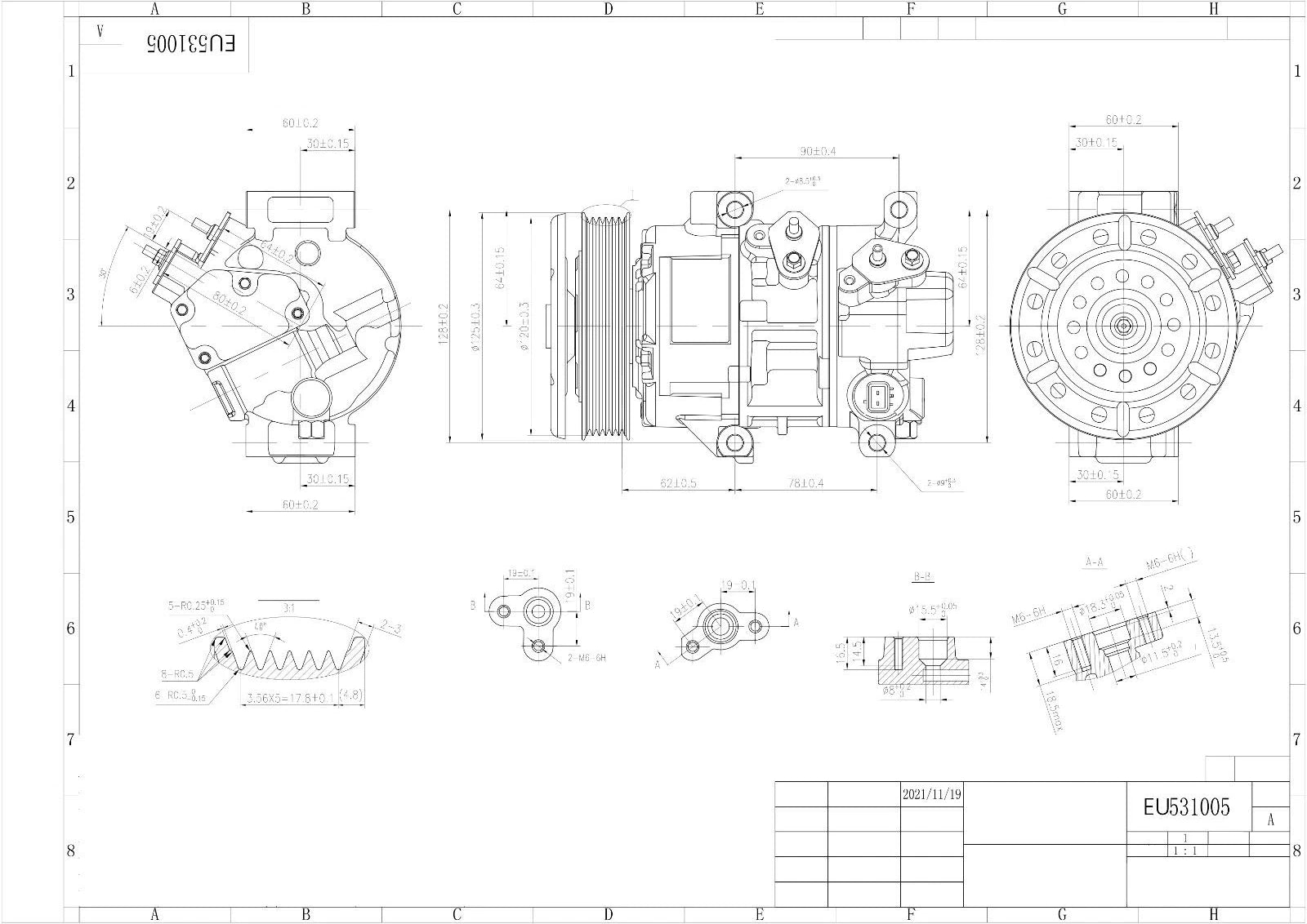 AIR CON A/C COMPRESSOR FOR TOYOTA AVENSIS T25 2003-2008 1.6 1.8 8831005080
