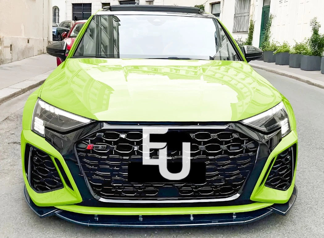 FOR AUDI A3 S3 8Y S LINE GLOSS BLACK FRONT BUMPER LIP SPLITTER 2020-2024