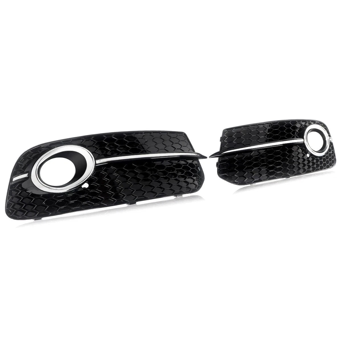 FOR AUDI Q5 2013–2017 GLOSS BLACK FRONT BUMPER FOG LIGHT GRILLE COVER SQ5 STYLE