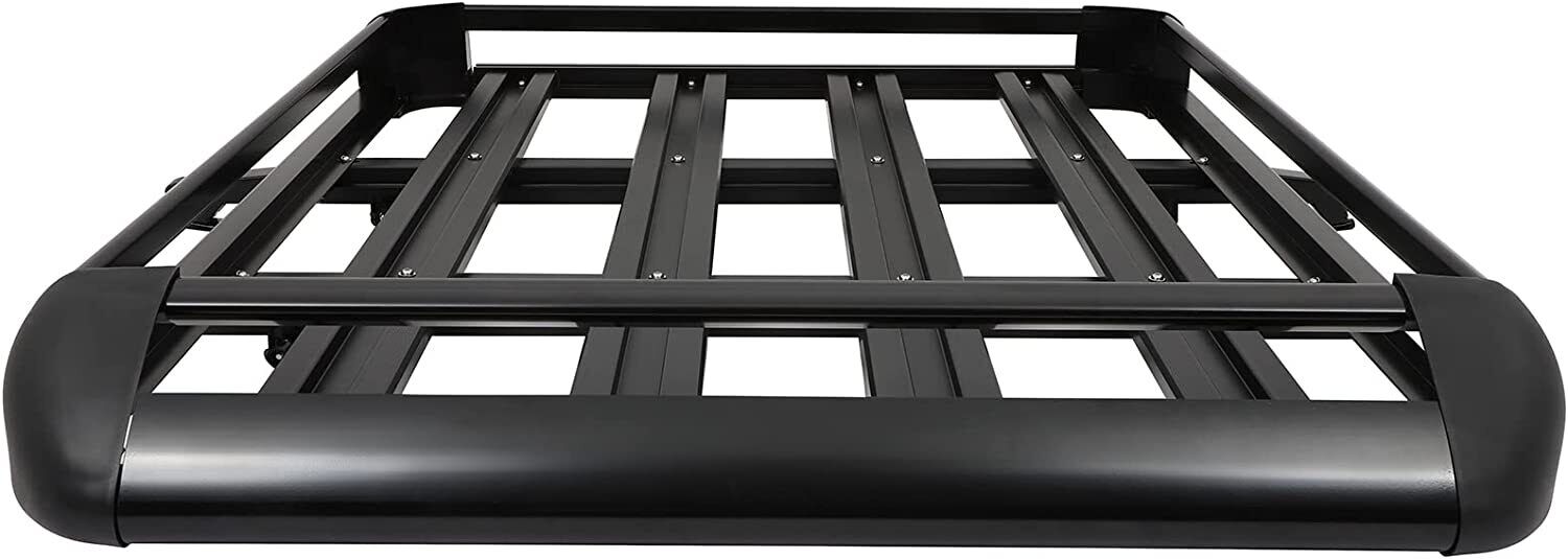 UNIVERSAL CAR ROOF RACK BASKET TRAY LUGGAGE CARGO CARRIER ALUMINIUM BLK 127CM