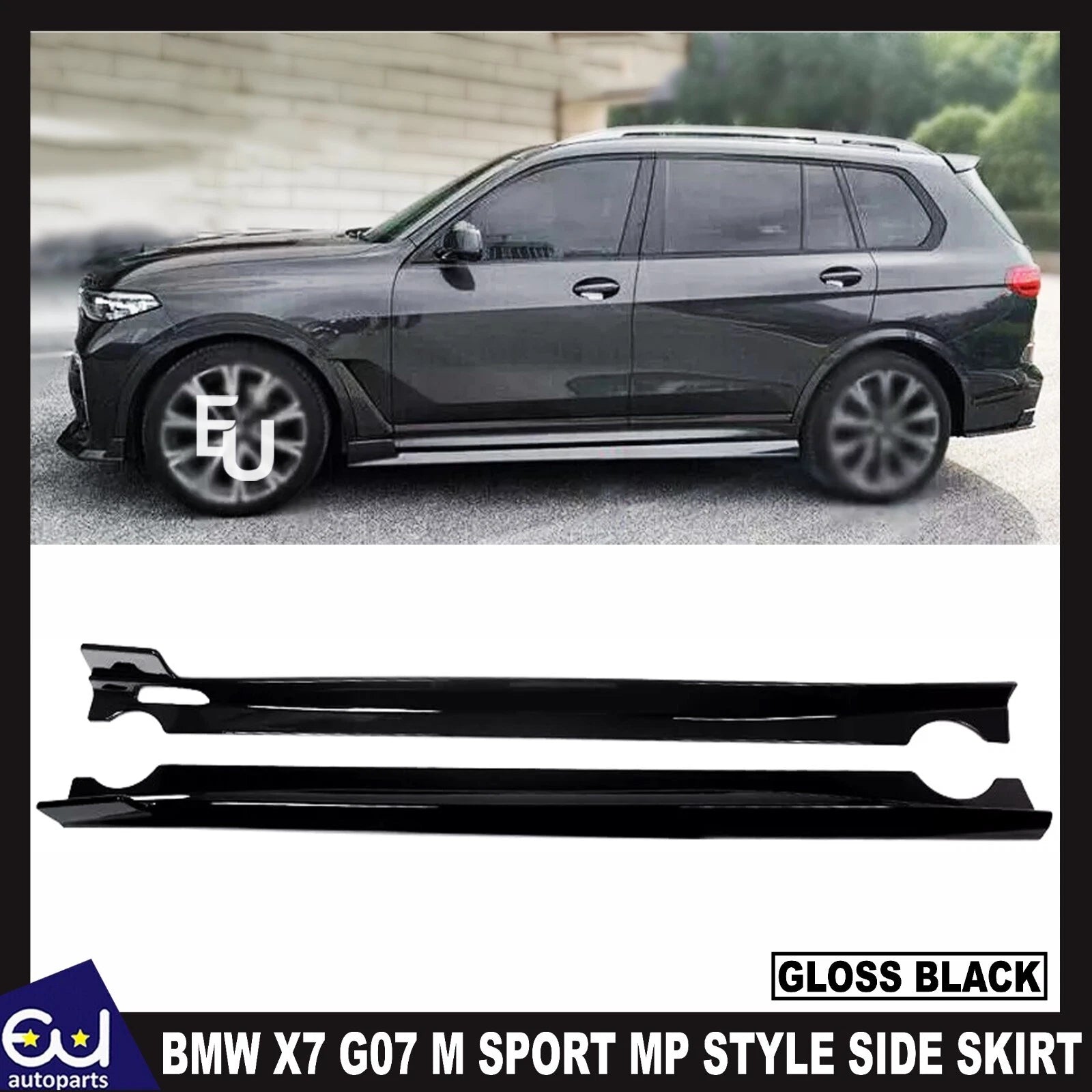 FOR BMW X7 G07 MP STYLE GLOSS BLACK SIDE SKIRT EXTENTION LIP 19+