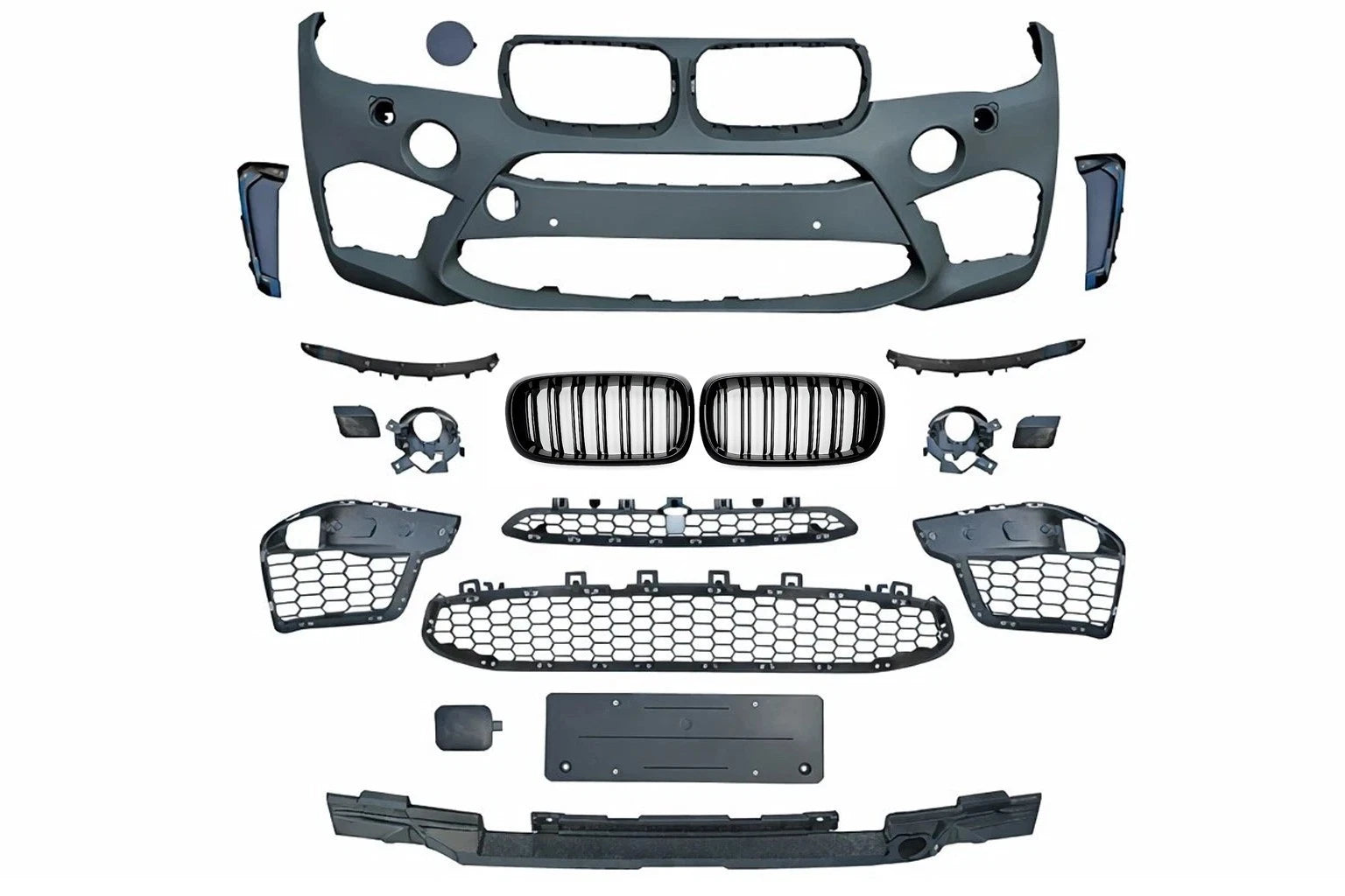 X5M F85 CONVERSION FRONT BUMPER BODYKIT W/GRILLES FOR BMW X5 F15 2014-2018