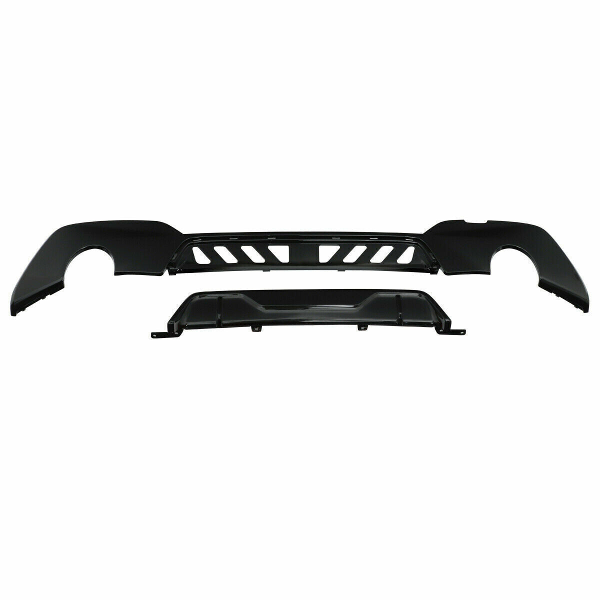 FOR BMW 3 SERIES G20 G21 M SPORT GLOSS BLACK REAR DIFFUSER TWIN EXHAUST 18+