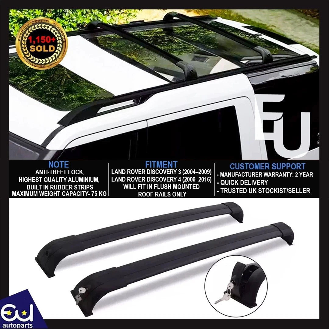 FOR LAND ROVER DISCOVERY 3 & 4 L319 CROSS BARS ROOF RAILS RACK ANTI THEFT LOCK