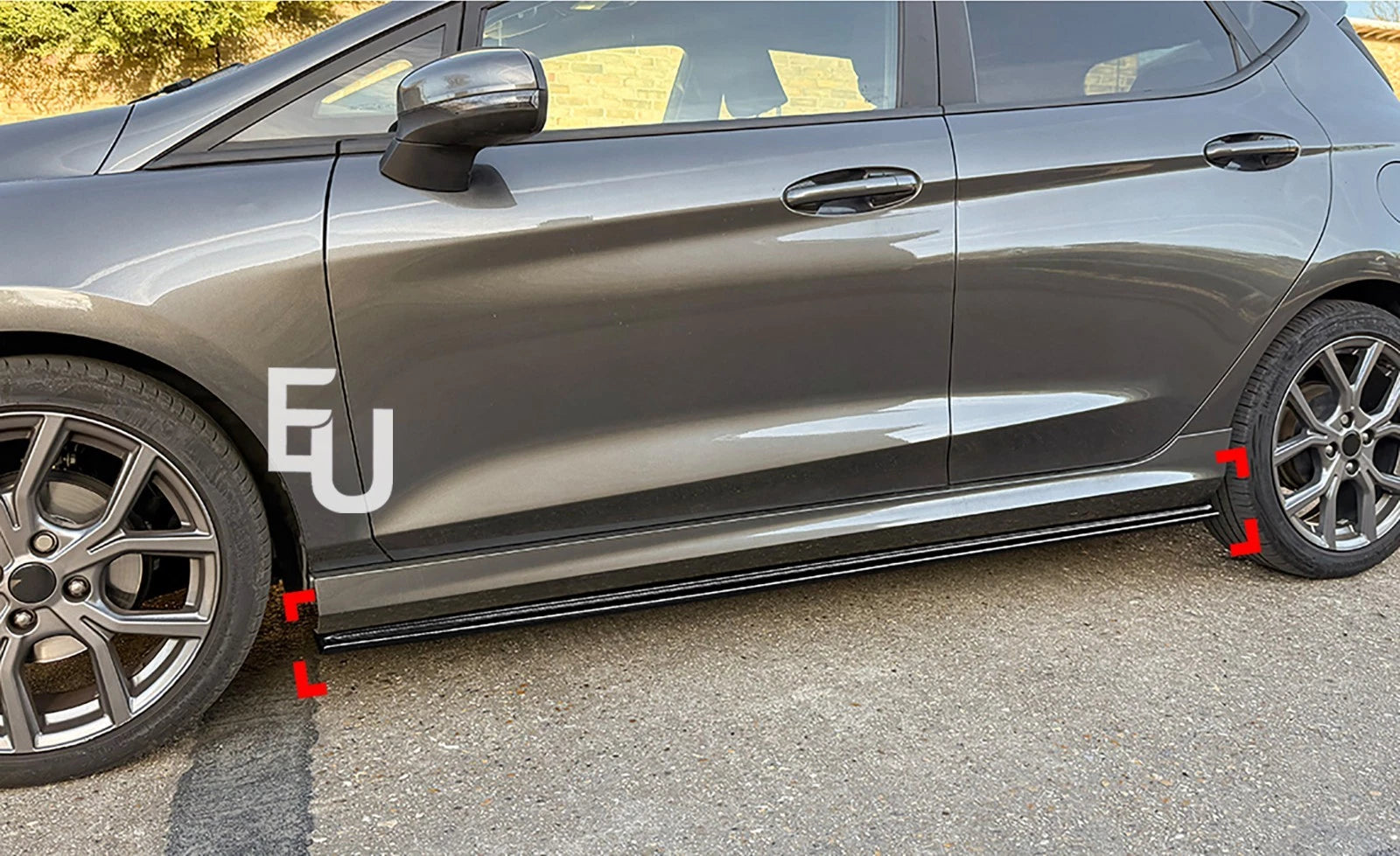 FOR FORD FIESTA ST LINE MK8 SIDE SKIRT EXTENSION BLADE LIP GLOSS BLACK 2017-23