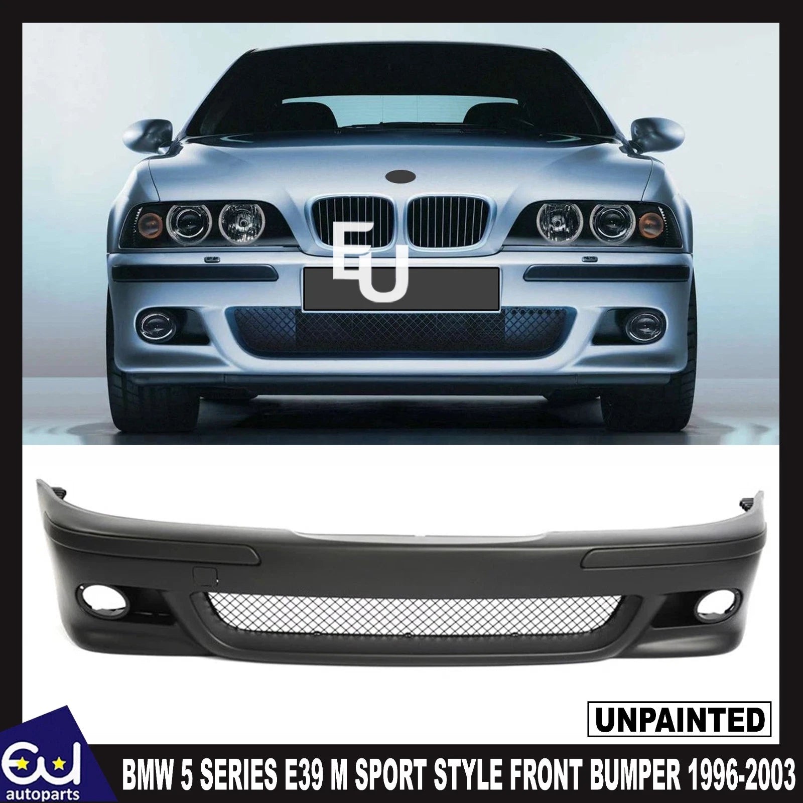 FOR BMW 5 SERIES E39 M SPORT STYLE FRONT BUMPER 1996-2003 WITHOUT JET & PDC HOLE