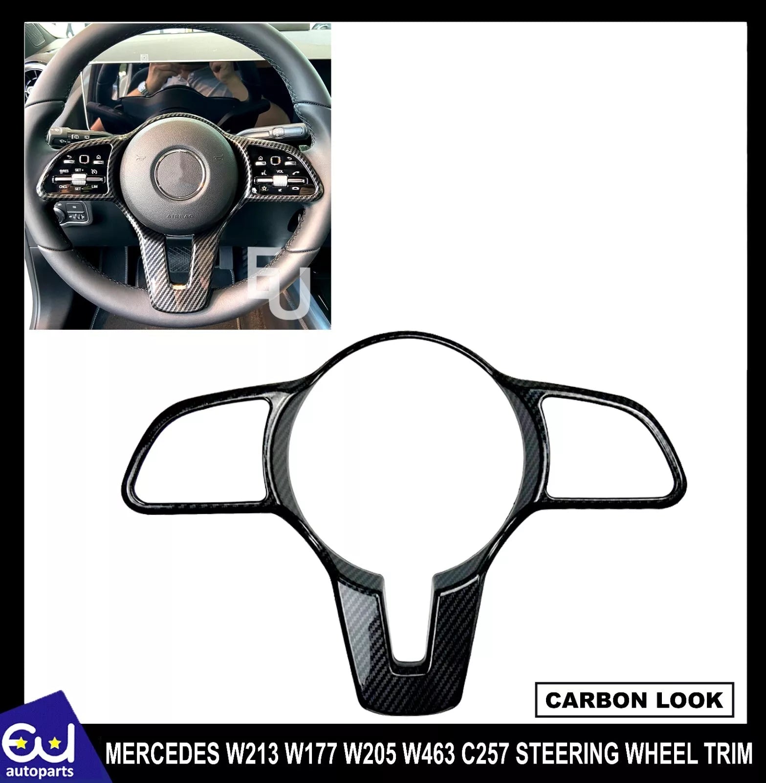 STEERING WHEEL FRAME TRIM COVER FOR MERCEDES A C CLASS W213 W177 W205 W463 C257