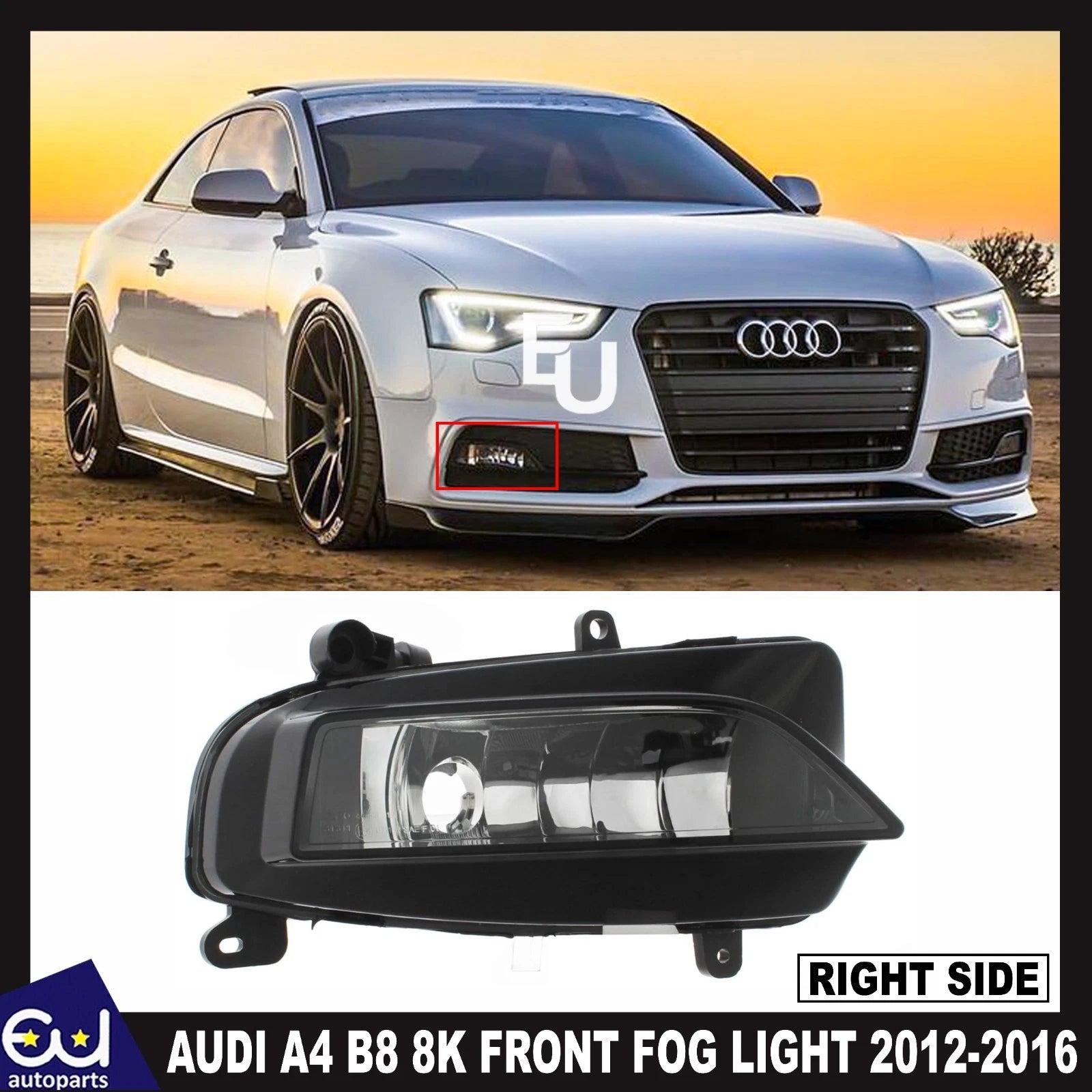FOG LIGHT AUDI A4 B8 8K ESTATE SALOON 12-16 FRONT SPOT FOG LAMP DRIVER SIDE RH