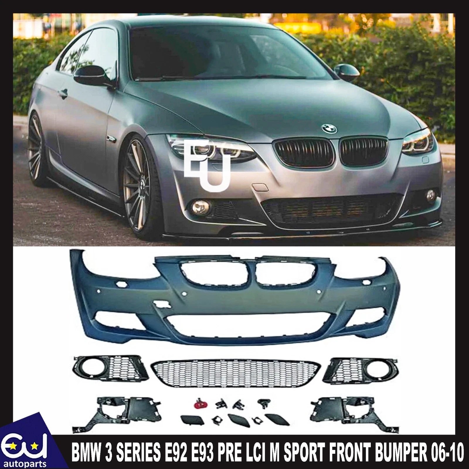 FOR BMW 3 SERIES E92 E93 PRE LCI M SPORT M TECH STYLE LOOK FRONT BUMPER 2006-09