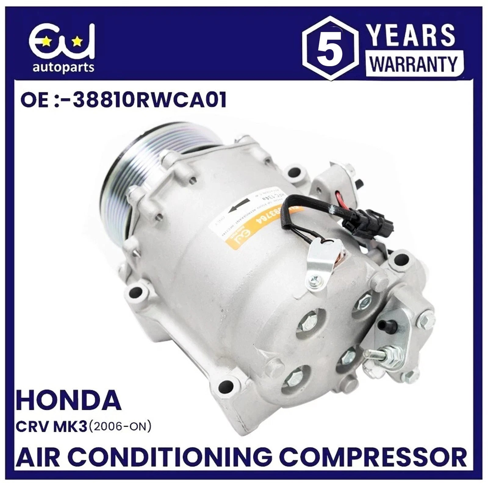 AIR CONDITIONING AC COMPRESSOR FOR HONDA CR-V CRV MK3 2.4L 38810RWCA01 2006+