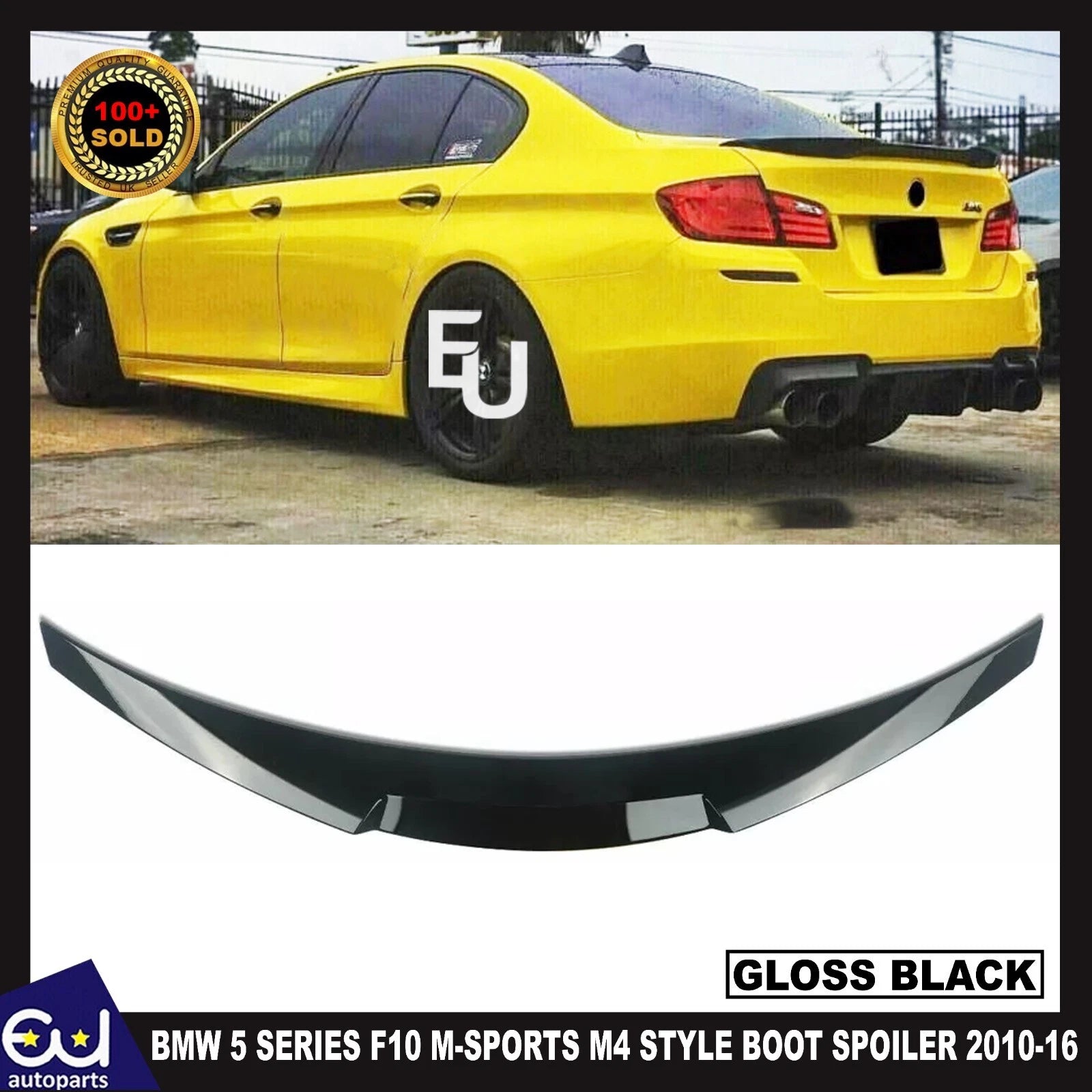 FOR BMW 5 SERIES F10 M-SPORTS M4 STYLE REAR TRUNK BOOT SPOILER LID LIP 2010-2016