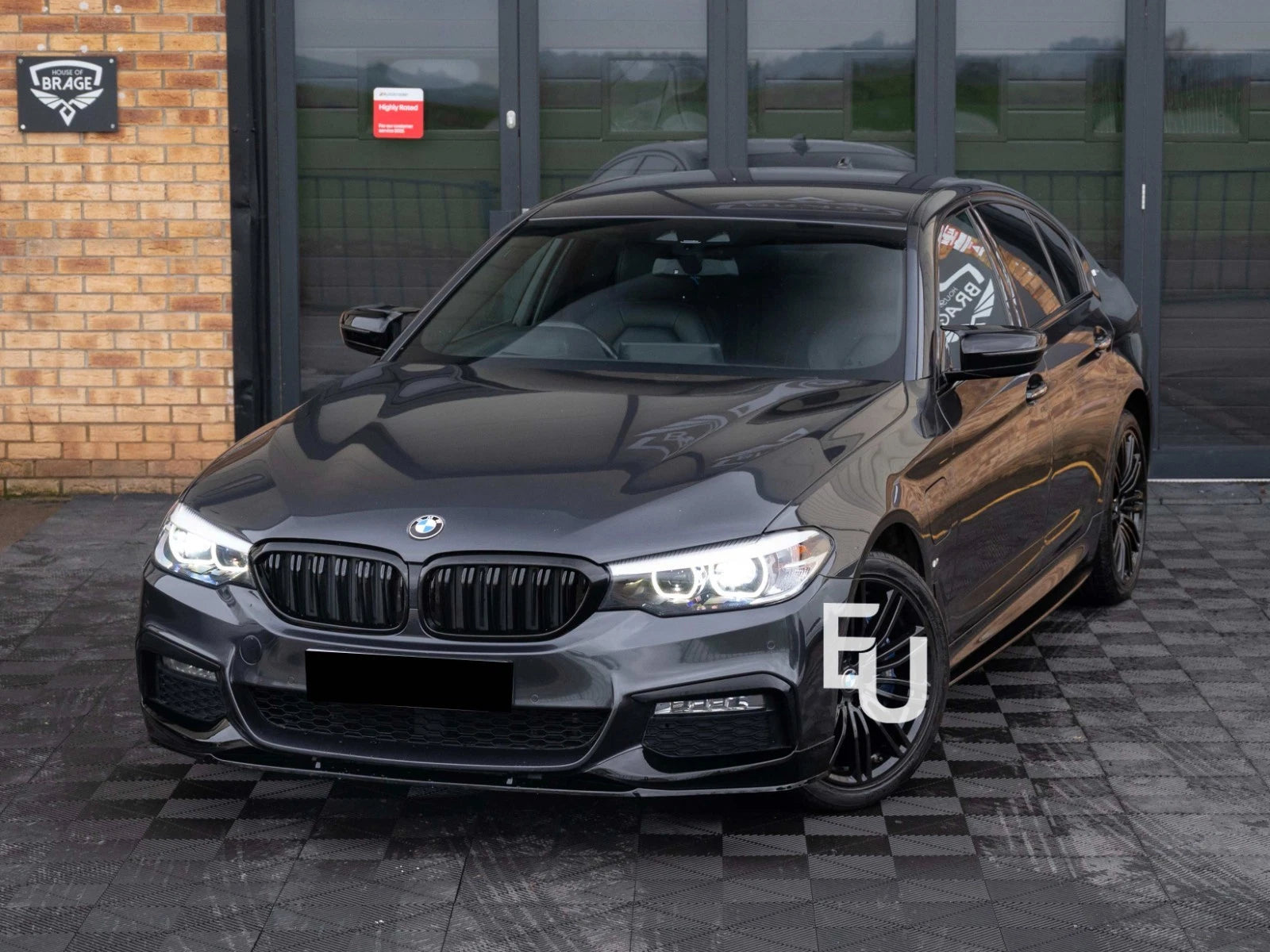 FOR BMW 5 SERIES G30 G31 F90 M5 M SPORT SIDE SKIRT EXTENSION BLADES GLOSS BLACK