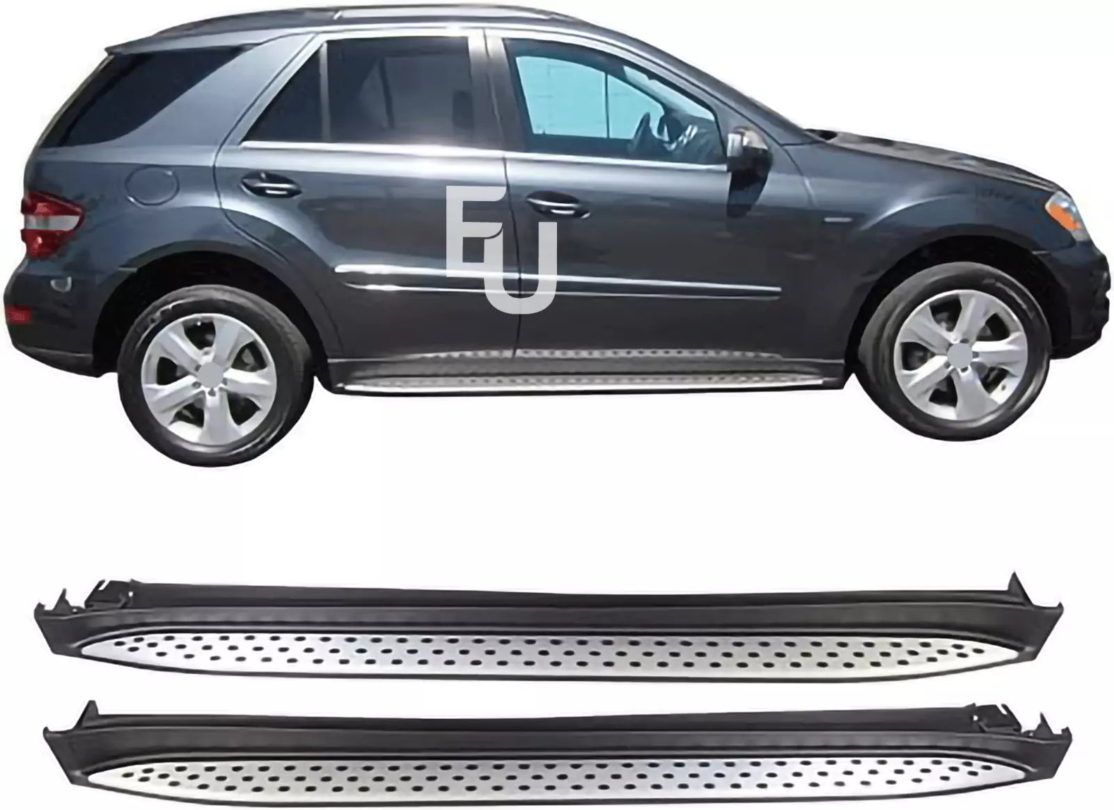 FOR MERCEDES M CLASS ML W164 SIDE STEPS RUNNING BOARD OE STYLE ALUMINIUM SILVER
