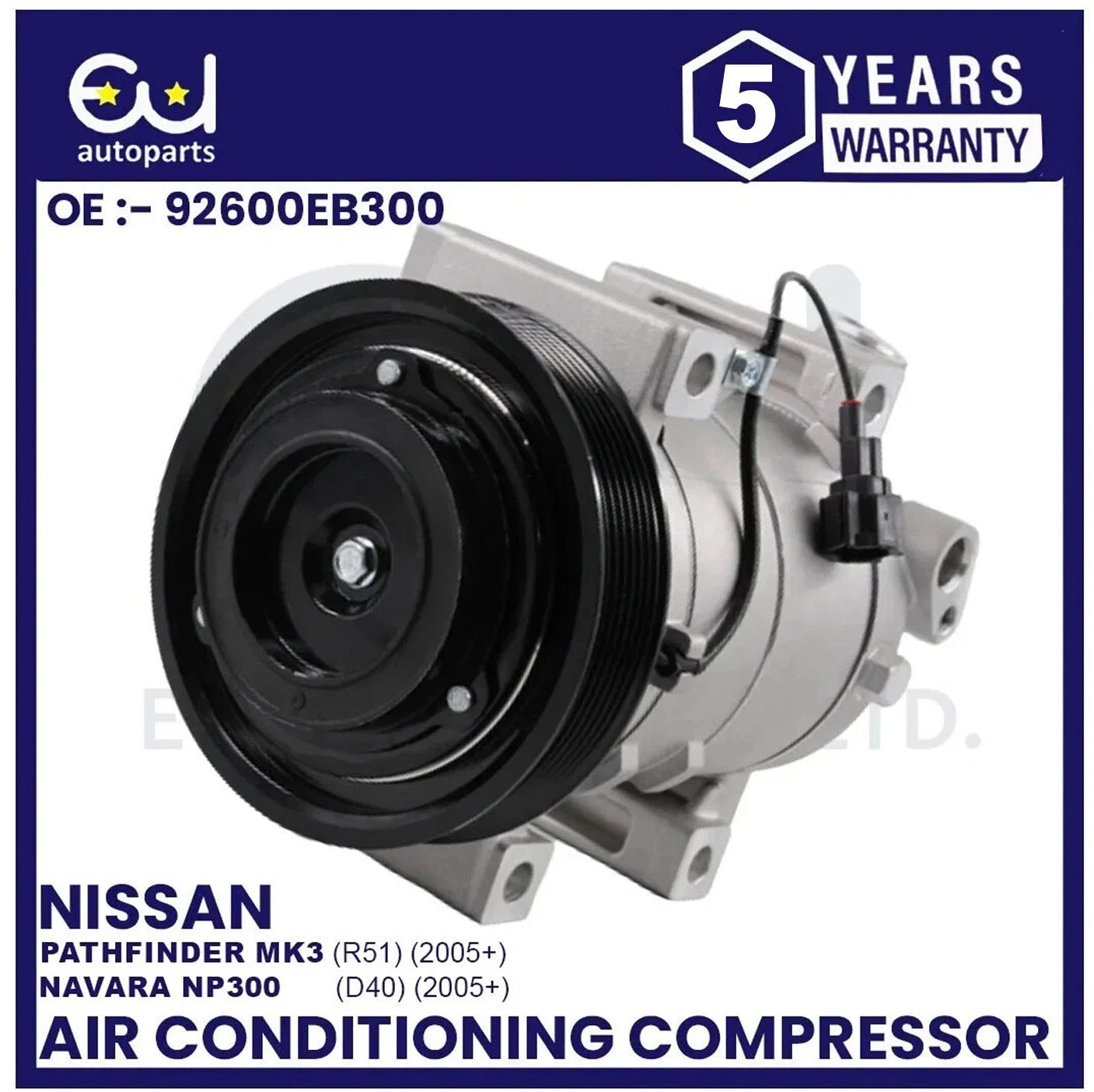 AIR CON A/C COMPRESSOR PUMP FOR NISSAN NAVARA NP300 PATHFINDER MK3 R51 2.5 dCi