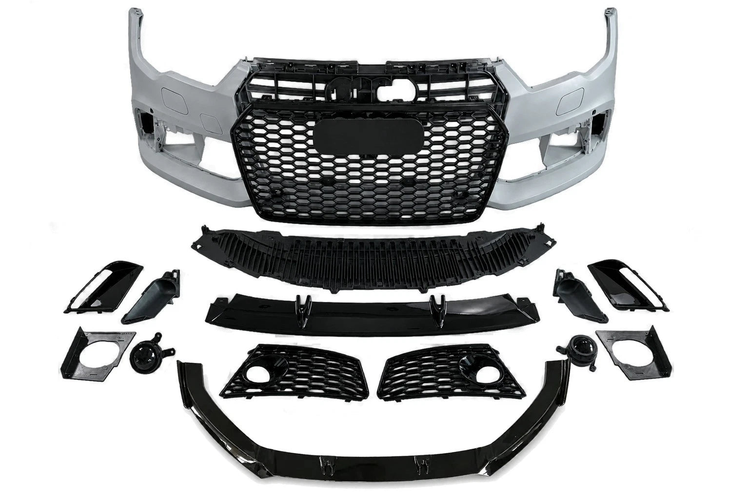 RS7 LOOK FRONT BUMPER CONVERSION KIT FOR AUDI A7 S7 C7.5 15-18 GRILLE W/SPLITTER