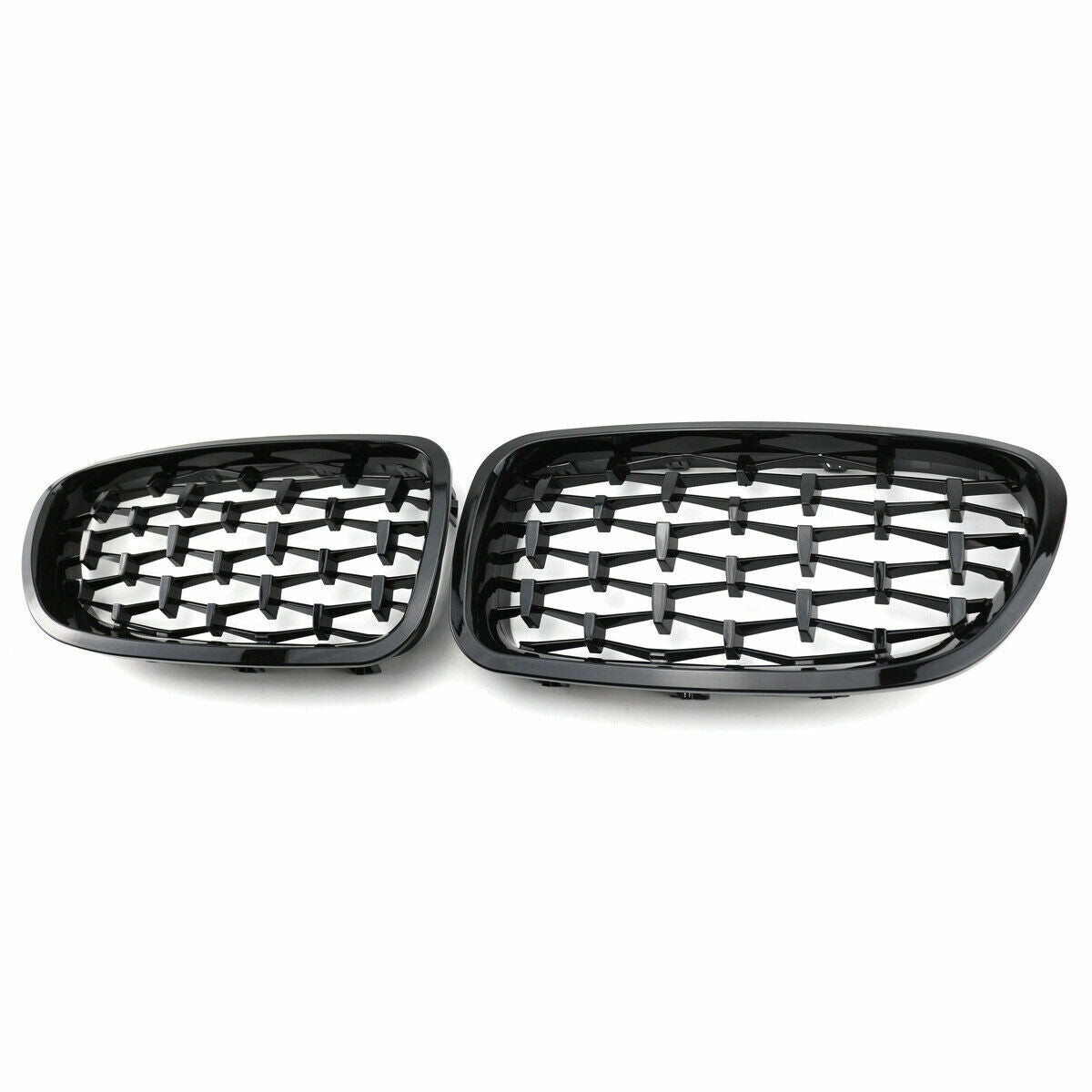 FOR BMW 5 SERIES F10 F11 FRONT BUMPER KIDNEY GRILLE GRILL GLOSS BLACK DIAMOND